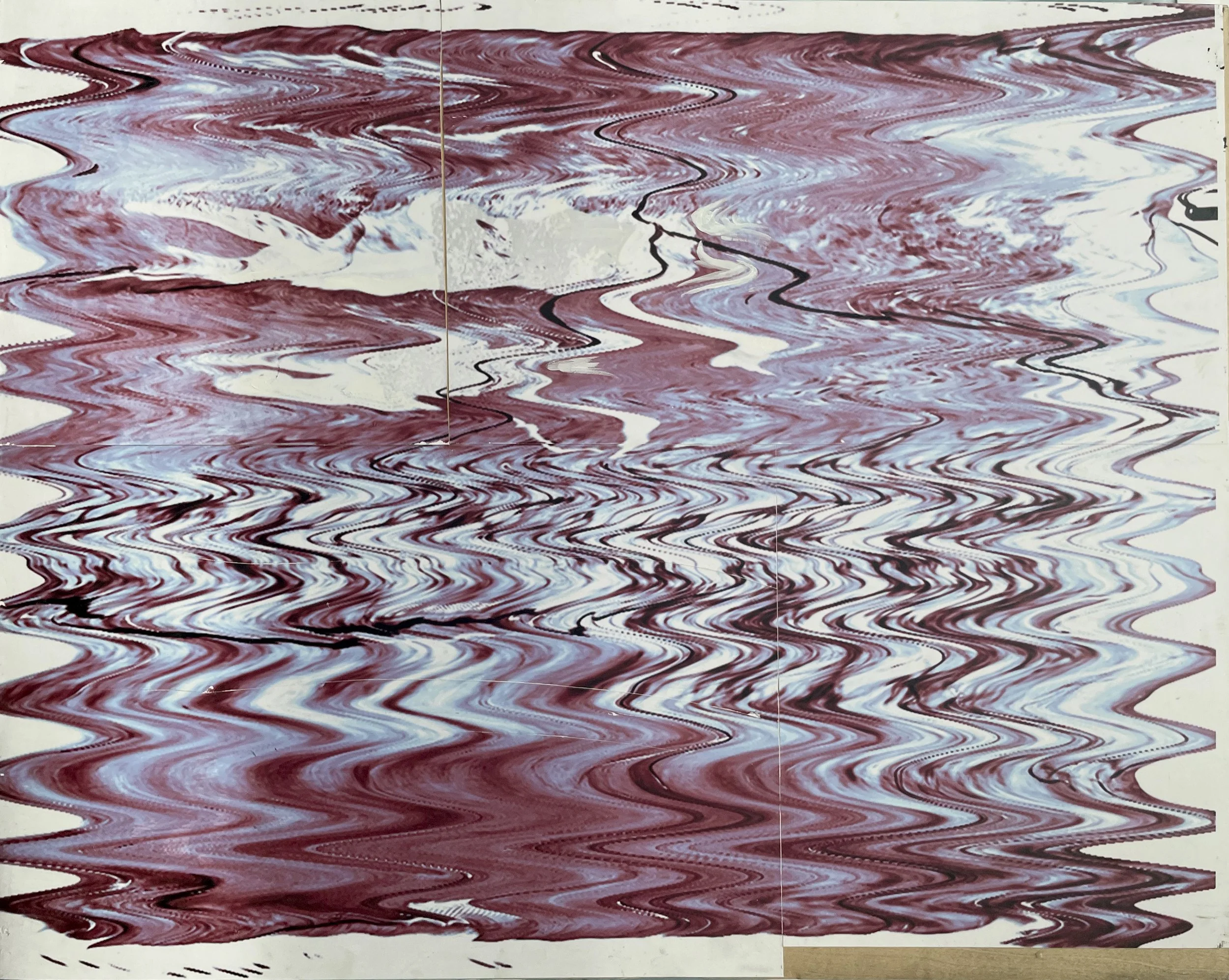 Divers (Pair), 2024,  Mixed Media Painting on Wood Panel; 24 x 30 inches