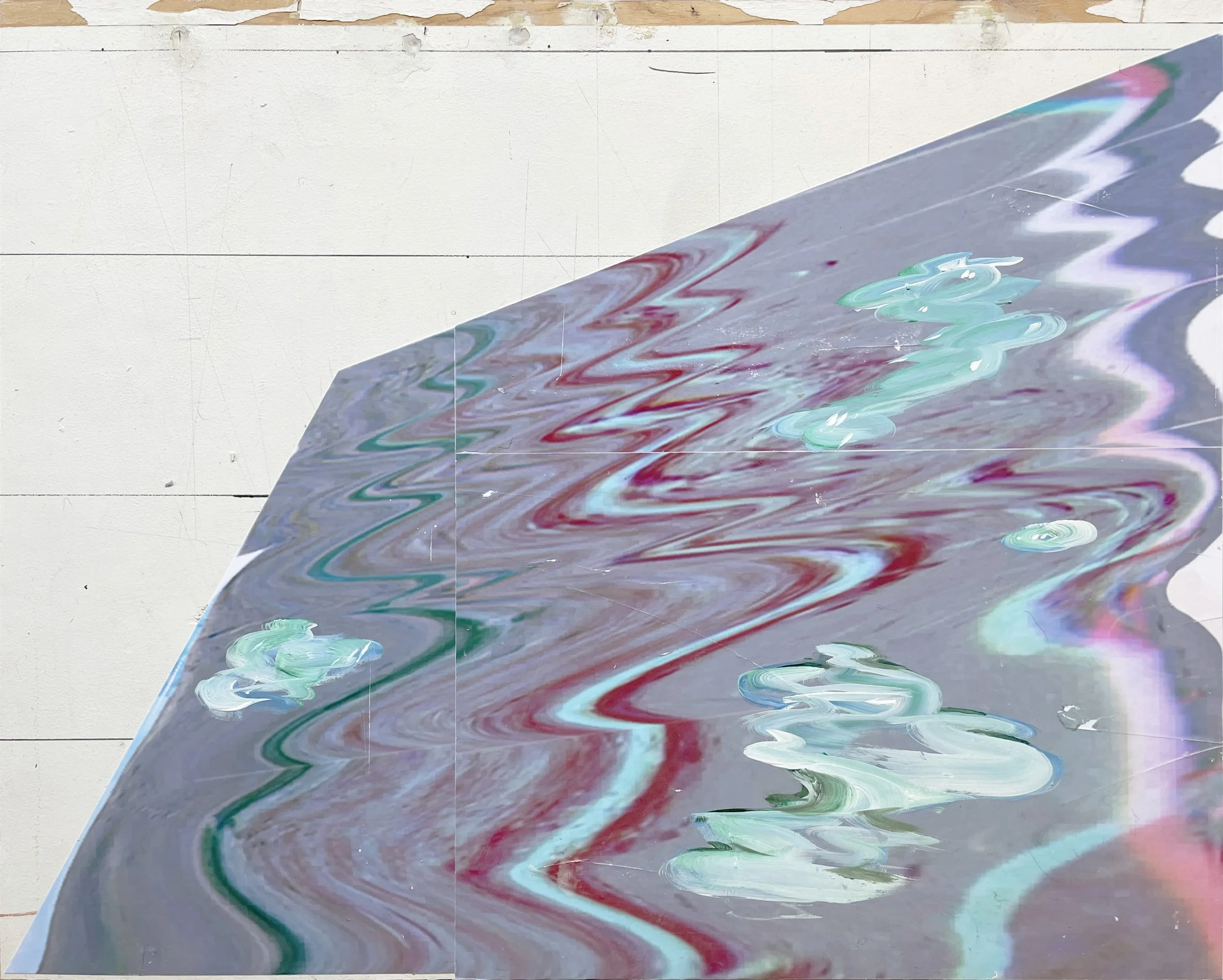 Land-o-Lakes, 2023,  Mixed Media Painting on Wood Panel; 24x30 inches