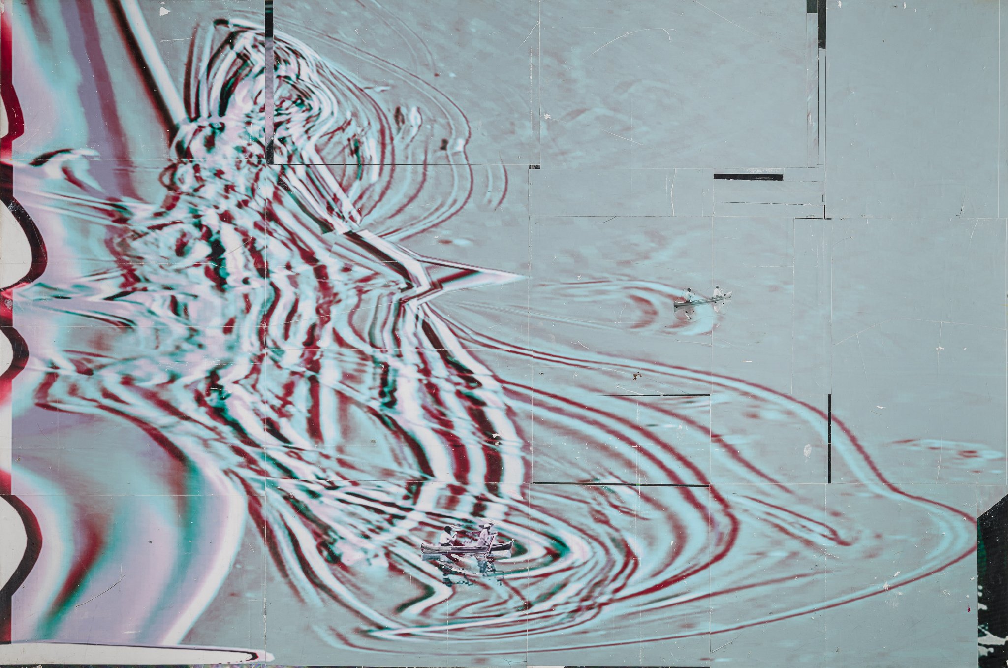 Plasmatics, 2023,  Mixed Media Painting on Wood Panel; 48 x 72 inches