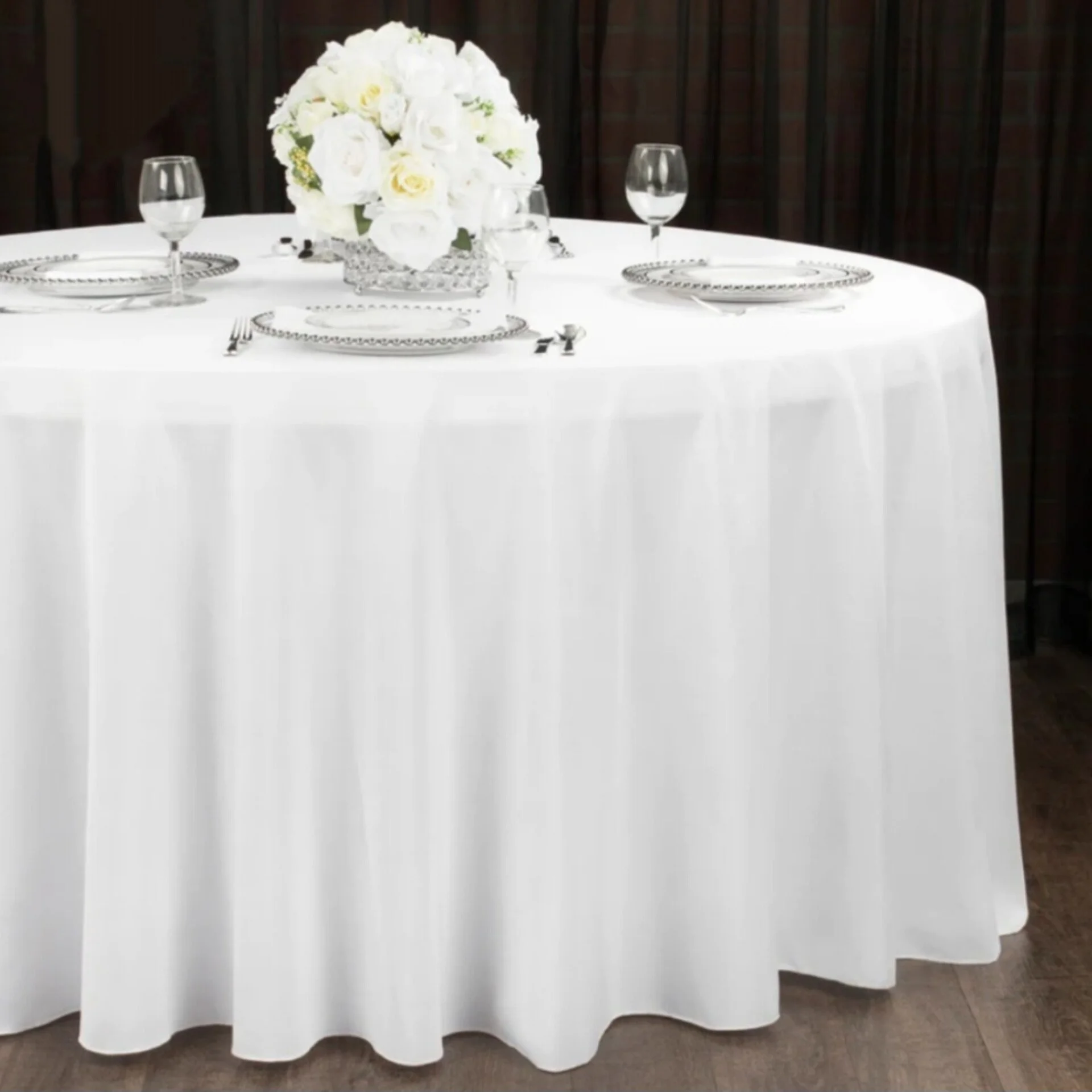 White Round Linens