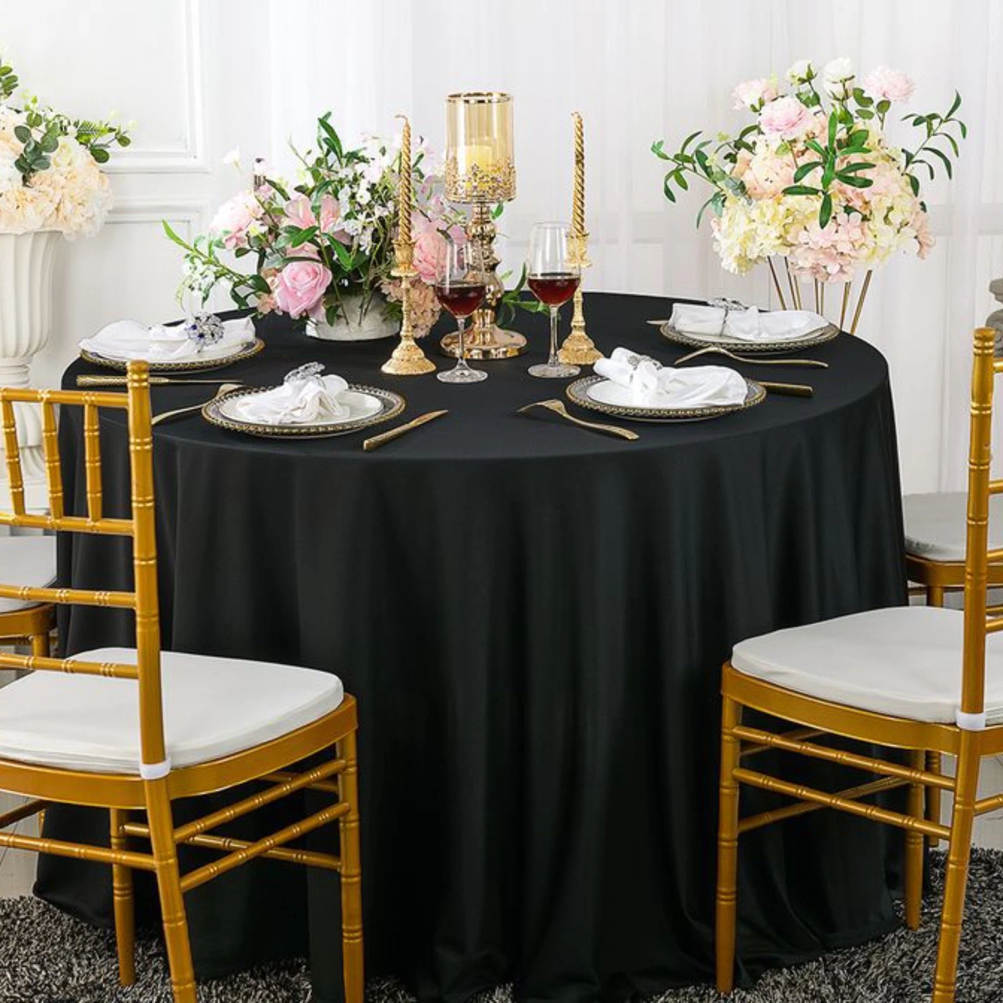 Black Round Table Linens