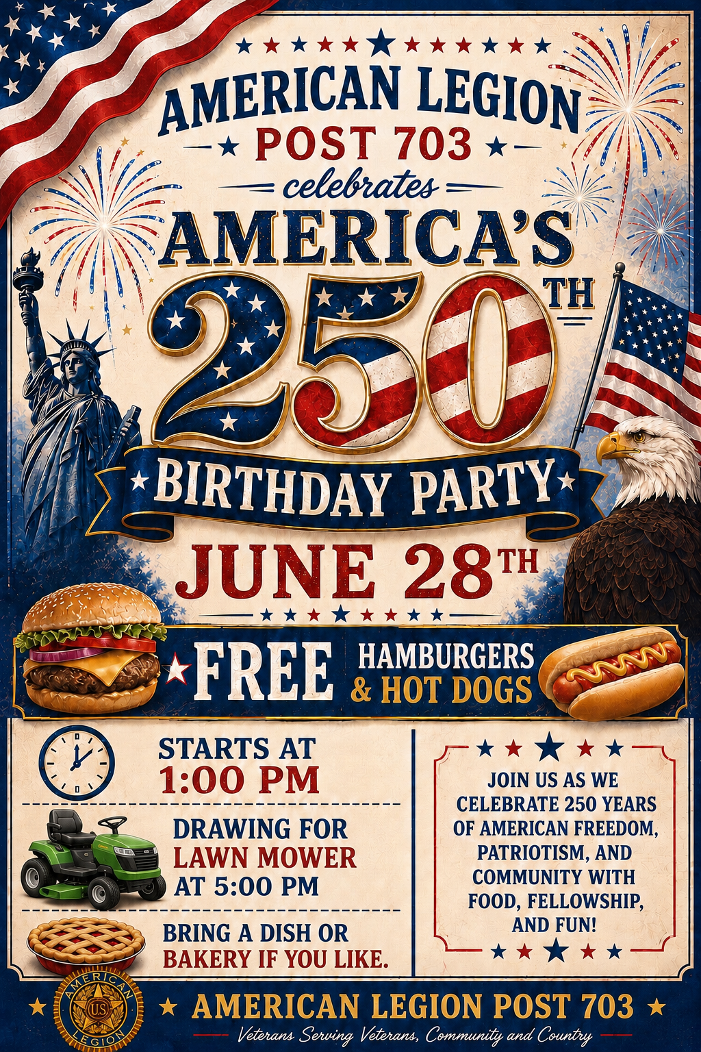 Post 703 Celebrates America’s 250th Birthday