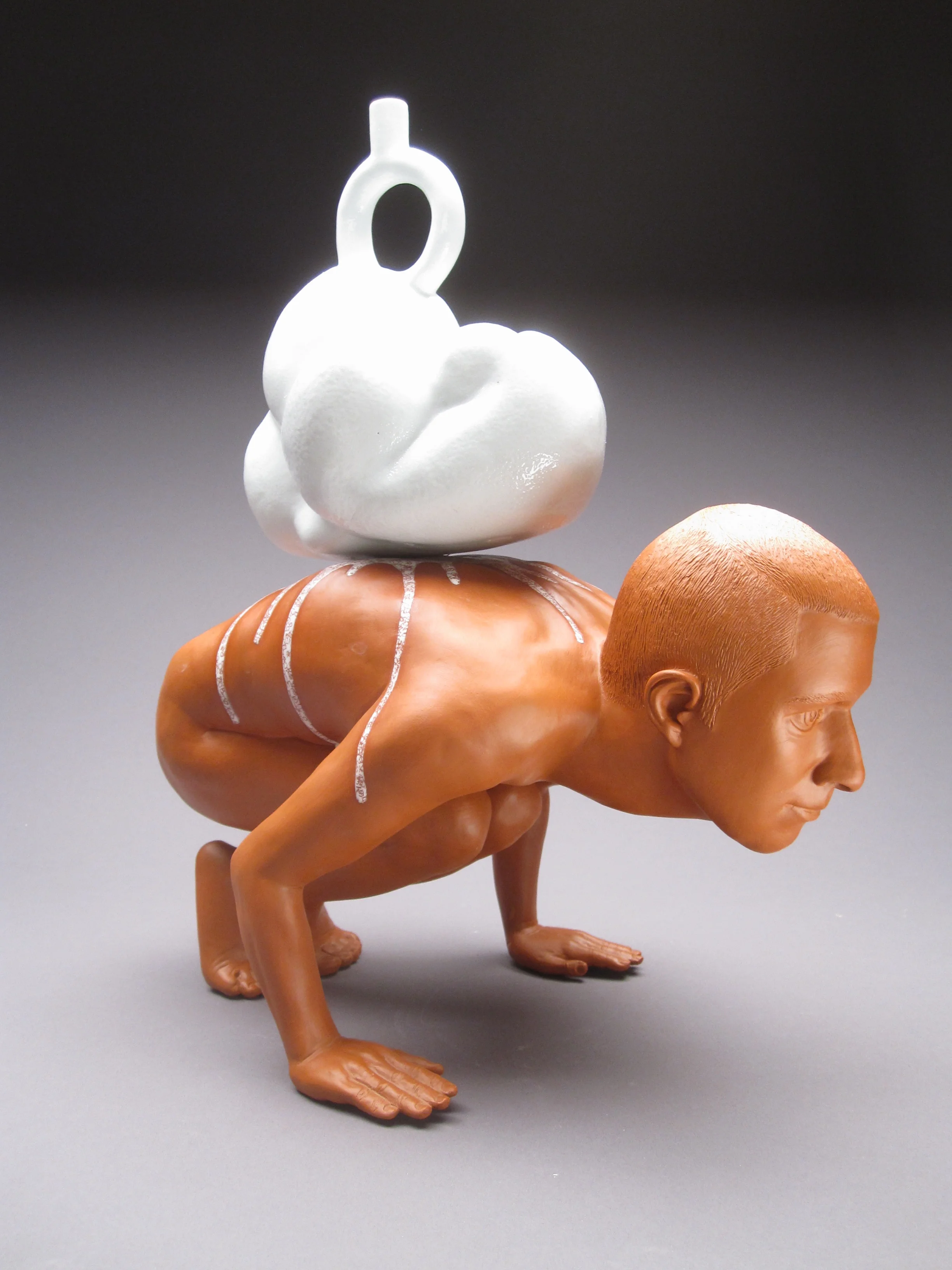 Male Burdened by Cloud Vessel Form (Stirrup Vessel series)