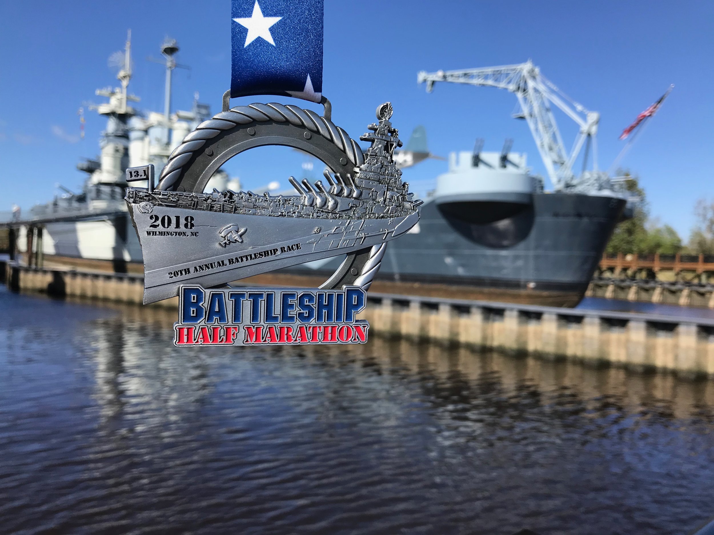Finishing 50 - Battleship Half Marathon, Wilmington, North Carolina