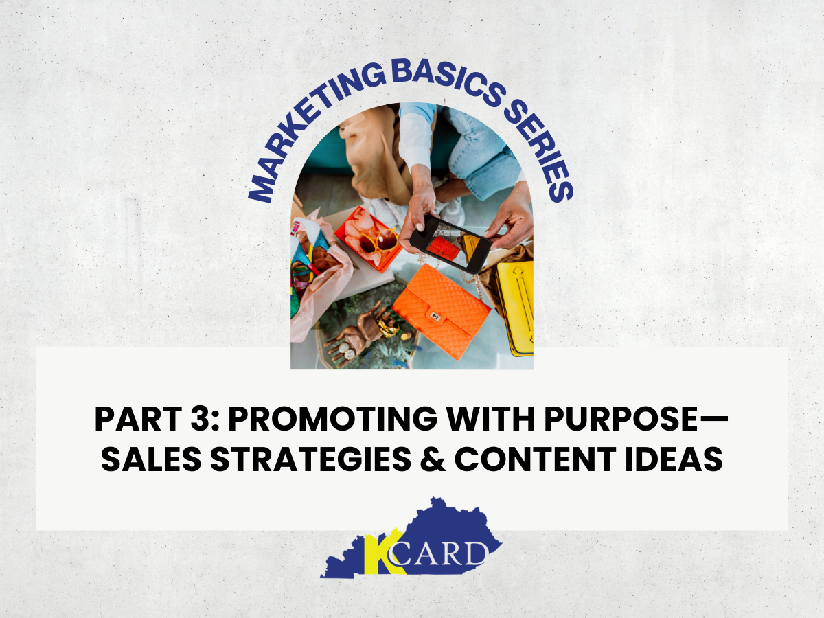 Marketing Basics Series Part 3: Promoting with Purpose—Sales Strategies &amp; Content Ideas