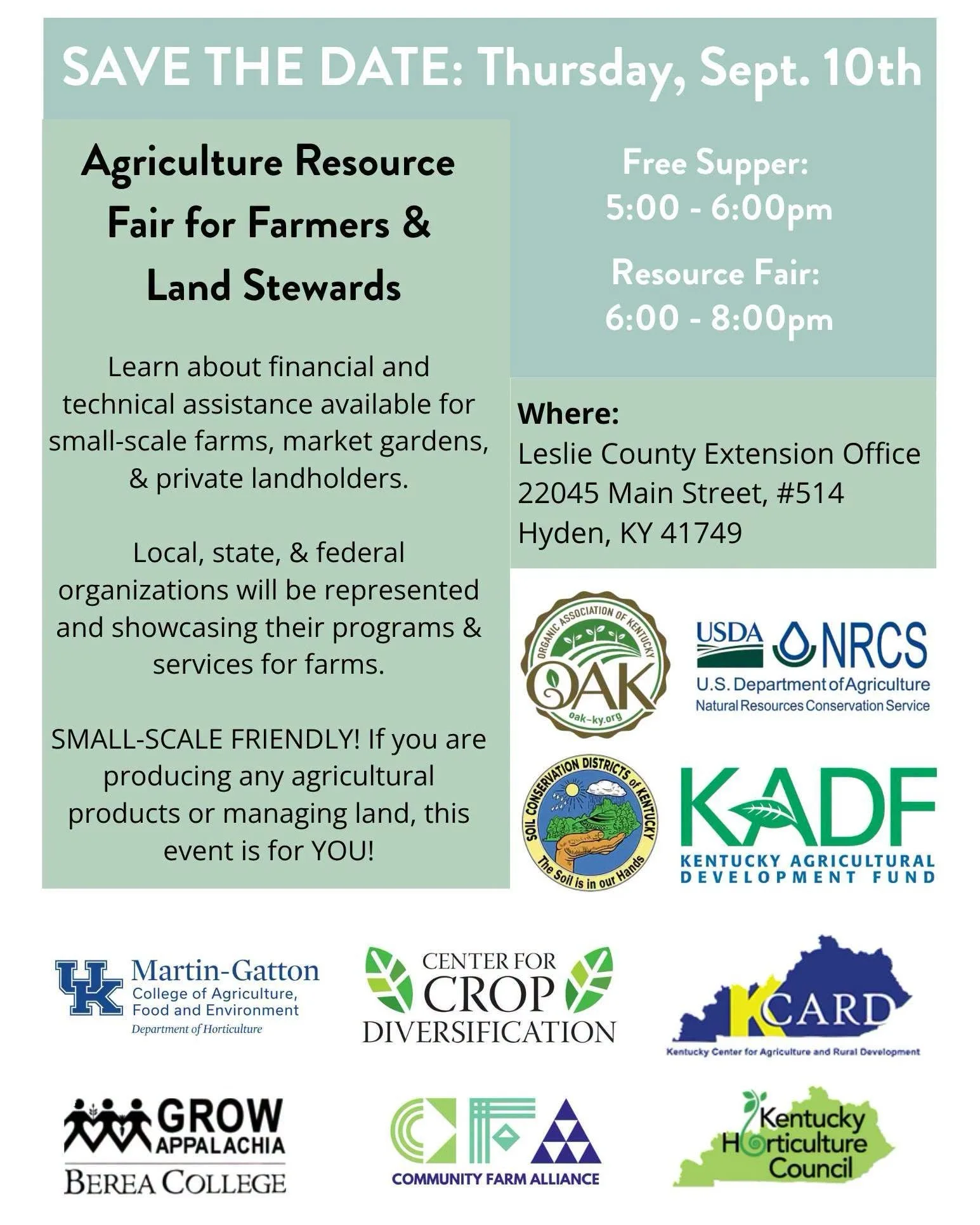 Agriculture Resource Fair for Farmers & Land Stewards