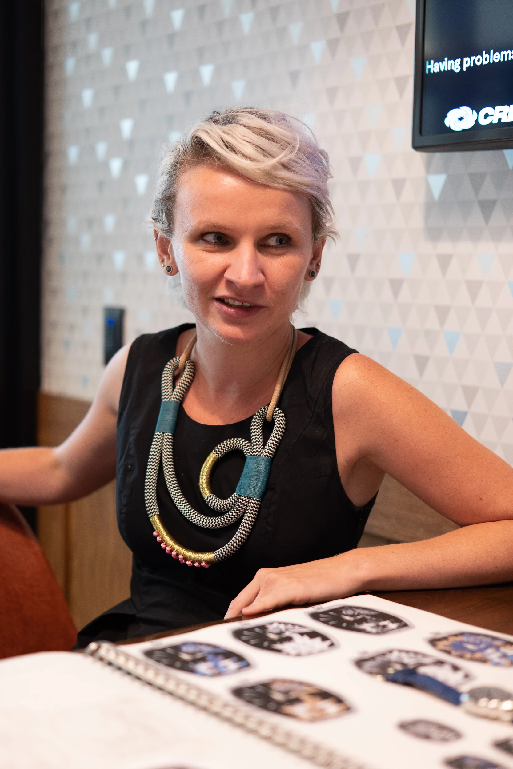 Fiona Krüger with some of her designs