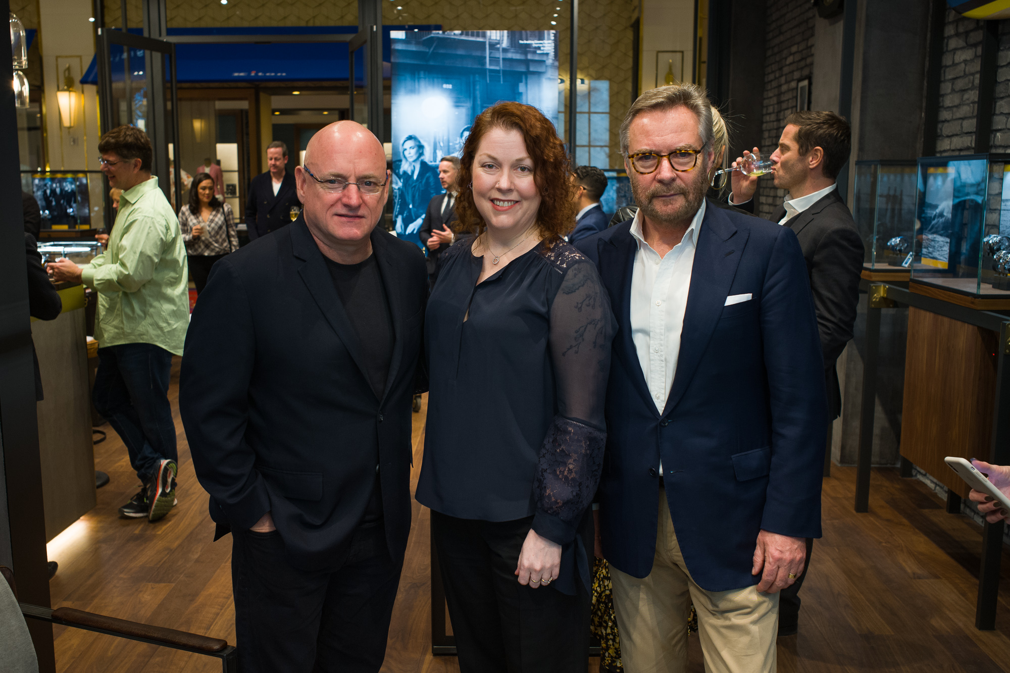 Commander Scott Kelly, RedBar CEO Kathleen McGivney, and WoS CEO Brian Duffy at the opening of the new Breitling Boutique at the Wynn.
