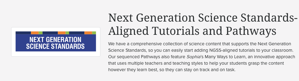 Next Generation Science Standards-Aligned Tutorials and Pathways | Sophia Learning