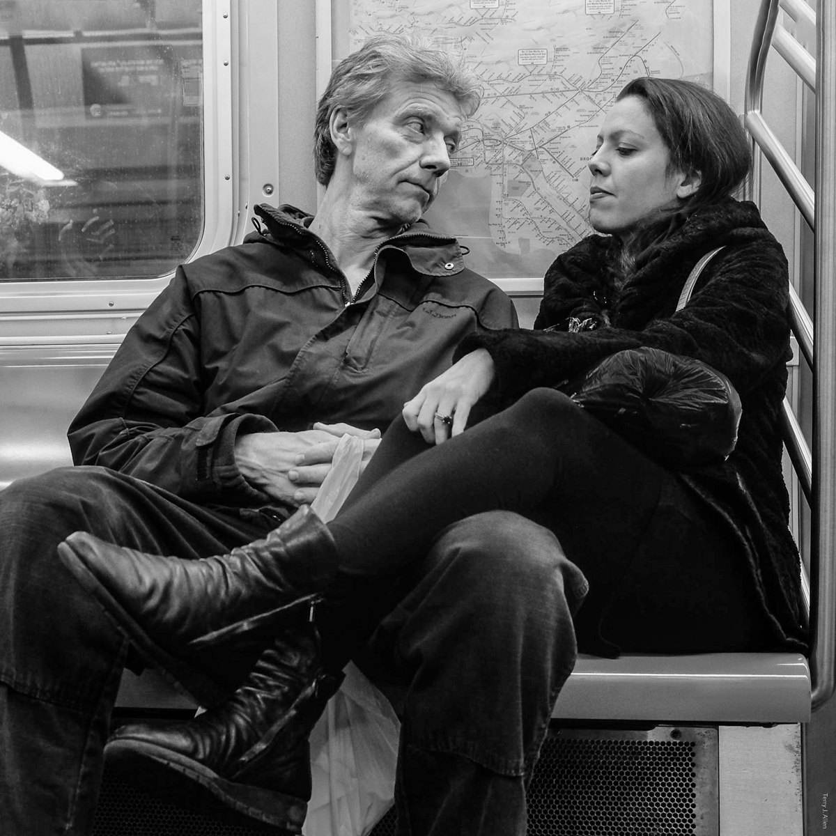 Lovers on a train