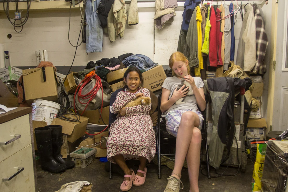 Kids in the barn office