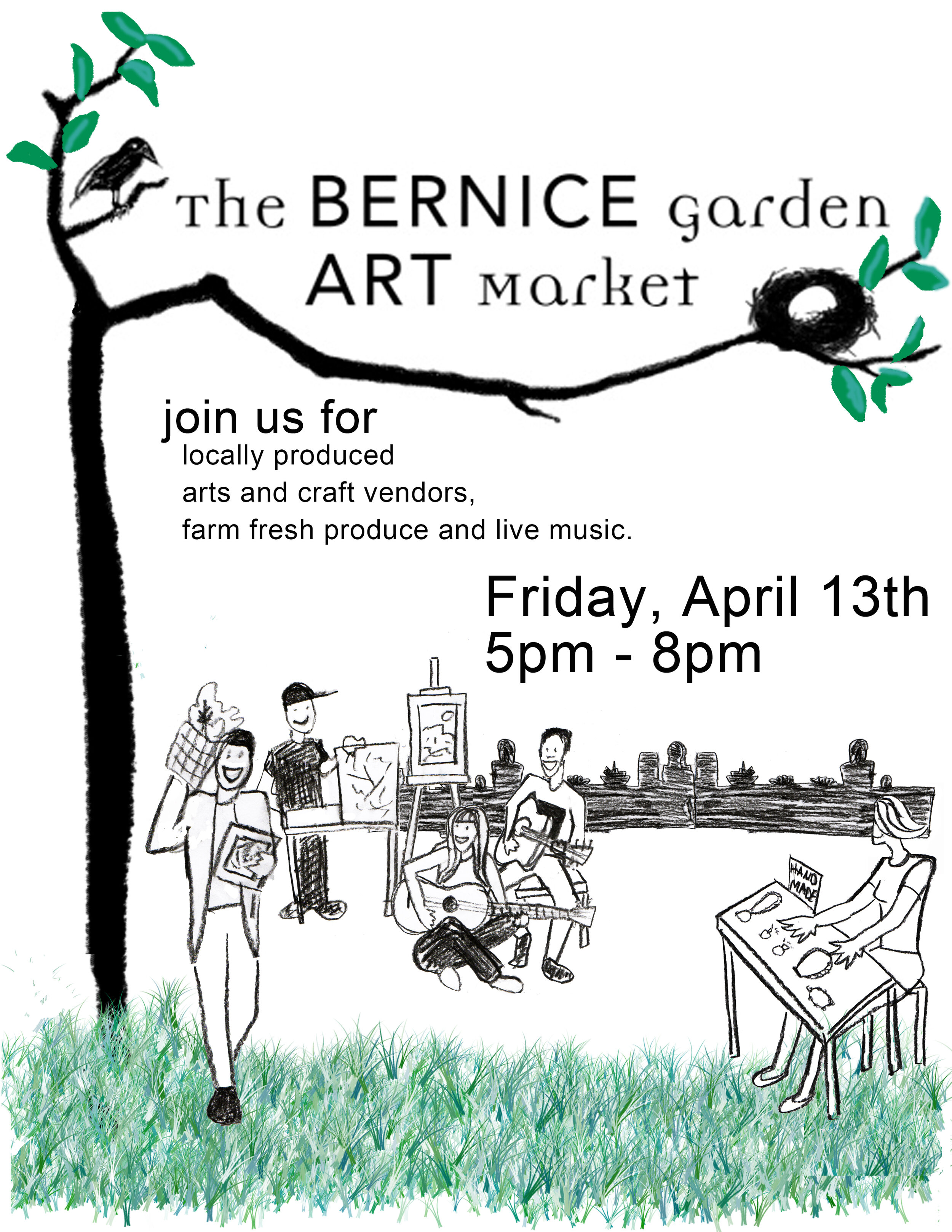 The Bernice Garden Art Market Flyer