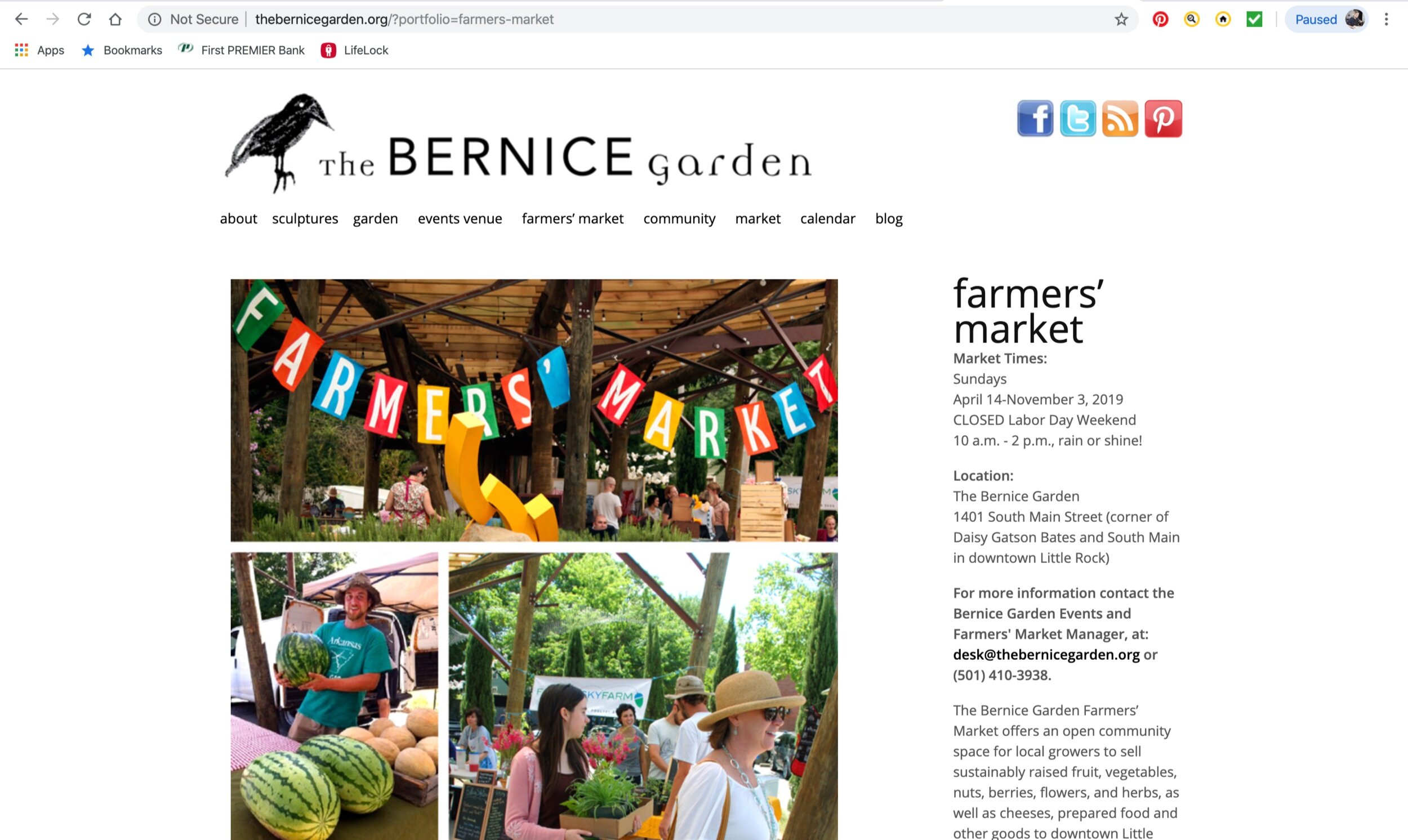 Farmers' Market Page