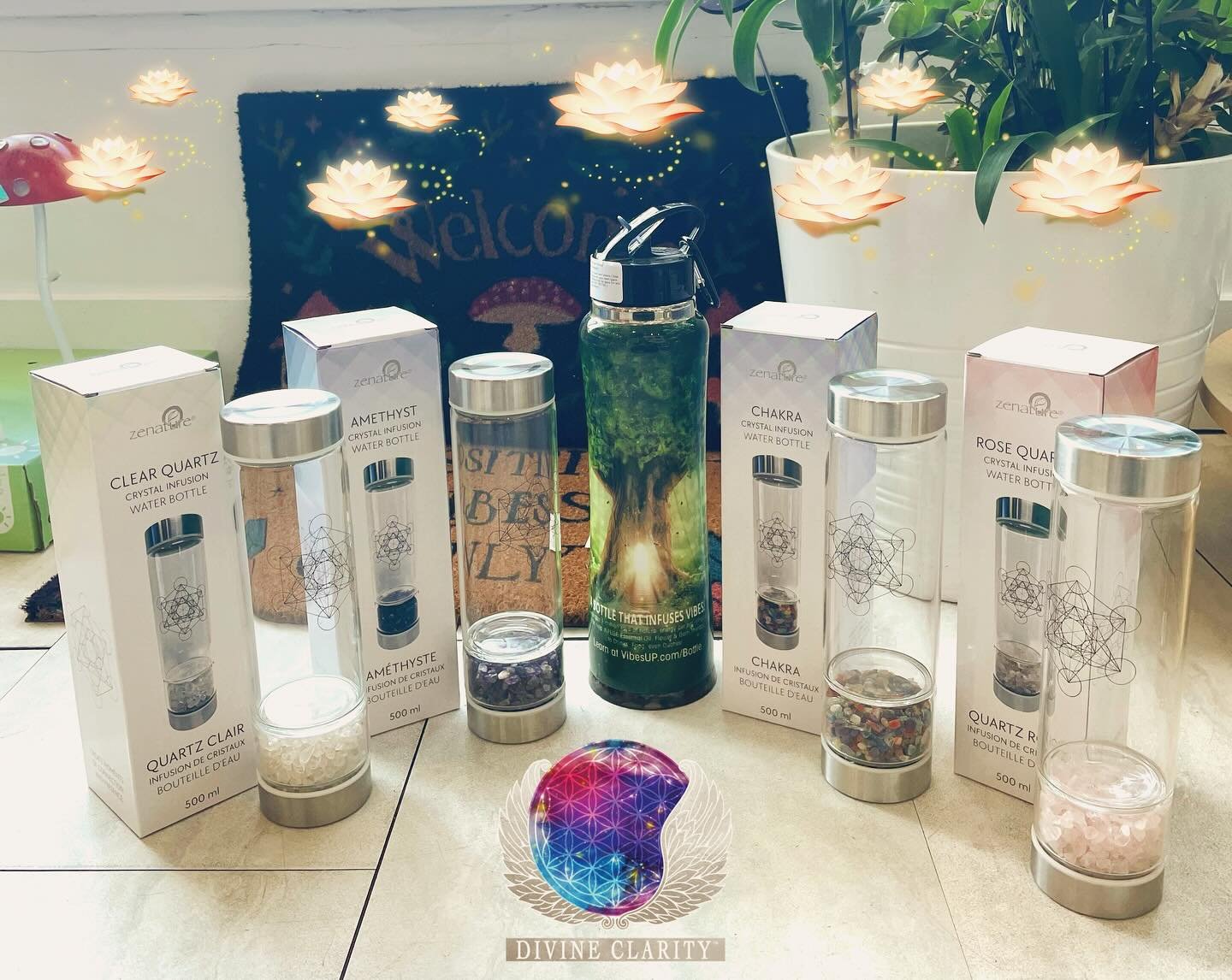 Have you seen our crystal infused water bottles? 

Some say that crystal infused water can help restore energy levels and promote clear skin ✨

There is belief also that crystal infused water can help balance and align the body&rsquo;s energy centre&