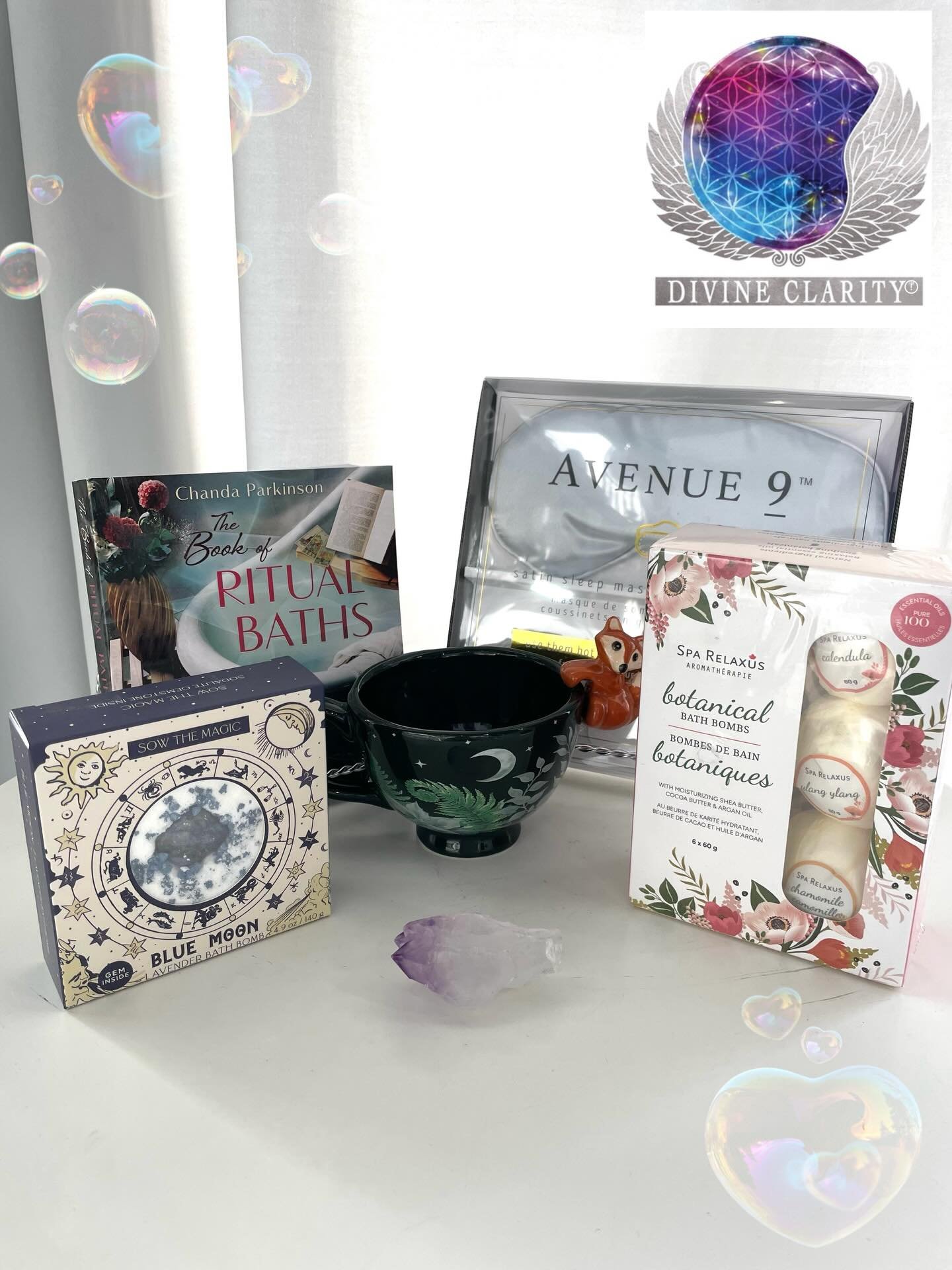 Looking to indulge in some self care? Come to divine clarity to browse our care products that are good for the self and the spirit 💜🩵

🔮 We&rsquo;re open 9am - 5pm today! Come stop by our shop at 2071 Portage Avenue and check out all our new magic