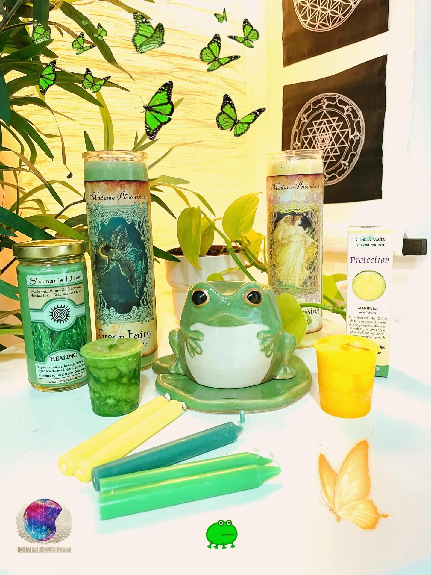 🐸 💚We&rsquo;re open 10am - 6pm today! Come stop by our shop at 2071 Portage Avenue and check out all our new magical goodies we have to offer! 💚🐸 

✨We also have an online shop: www.divineclarity.com 
Open 24/7, where you can check out everything
