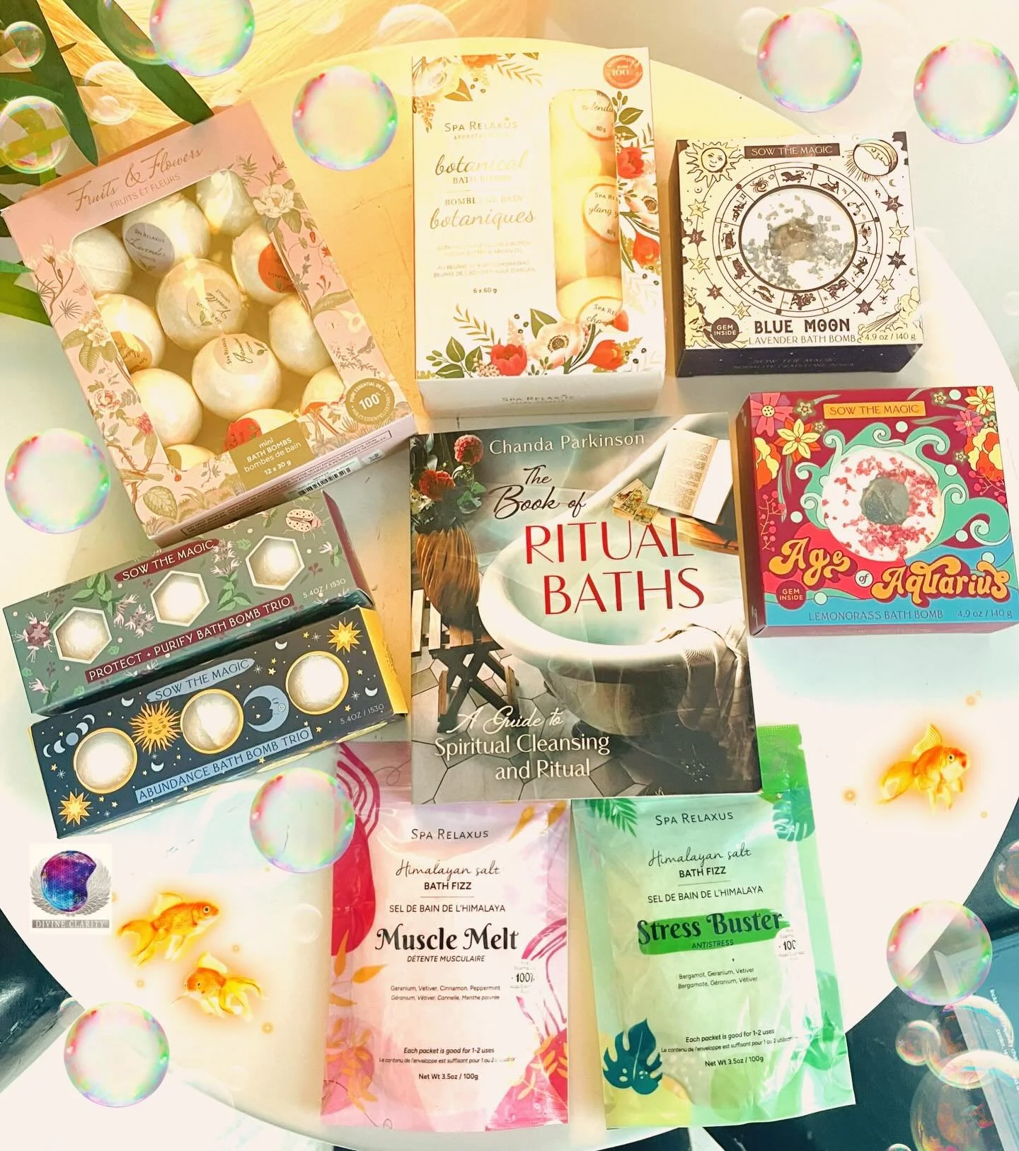 🫧 Have you seen all the different bath items we have in our shoppe at Divine Clarity at 2071 Portage Ave? 
Come visit us between 10am - 6pm to see all the different soothing bath items we have for you 🫧 

✨We also have an online shop: www.divinecla