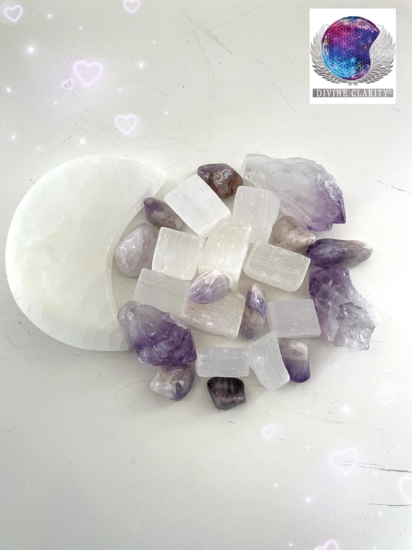 Find a moment to cleanse and release your stress today with the help of amethyst and selenite 🤍💜

🔮 We&rsquo;re open 10am - 5pm today! Come stop by our shop at 2071 Portage Avenue and check out all our new magical goodies we have to offer! 🔮

✨We