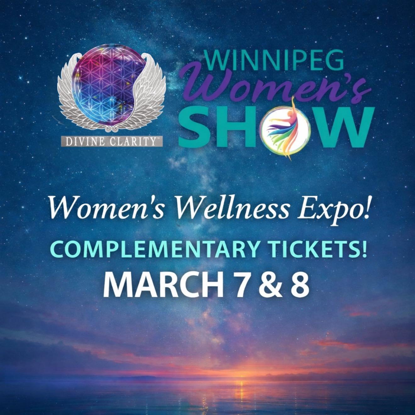 🎟 Complimentary Tickets!

Divine Clarity will be exhibiting at the Winnipeg Women&rsquo;s Show this weekend &mdash; and we&rsquo;d love to see you there!

Claim your complimentary ticket using code:
WWS26-412

Get your ticket here:
https://www.unive