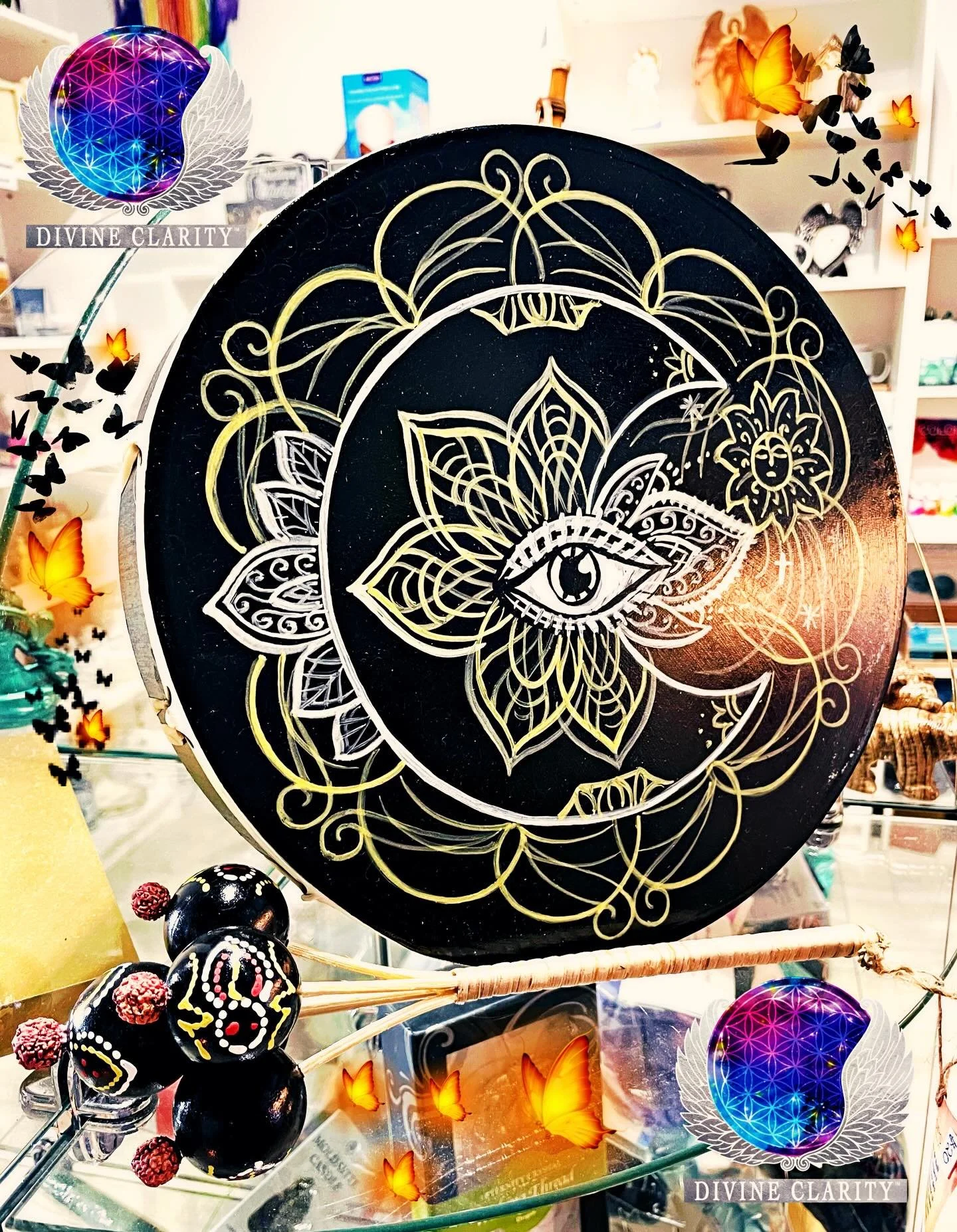Have you seen our different types of sound instruments we have in the shoppe 🎺 

Maracas to Drums to Chimes to Bells 🔔 

✨We also have an online shop: www.divineclarity.com 
Open 24/7, where you can check out everything we have to offer including n