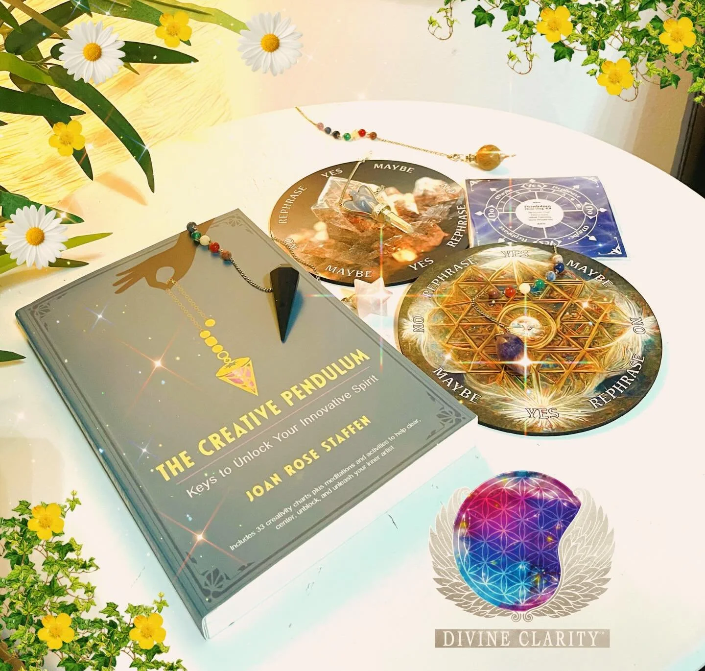 Come visit us today between 10am &amp; 6pm and see all the different Pendulums we have in the shoppe for you! 💎 
We carry pendulums books as well as charts to help you on your journey💎

✨We also have an online shop: www.divineclarity.com 
Open 24/7