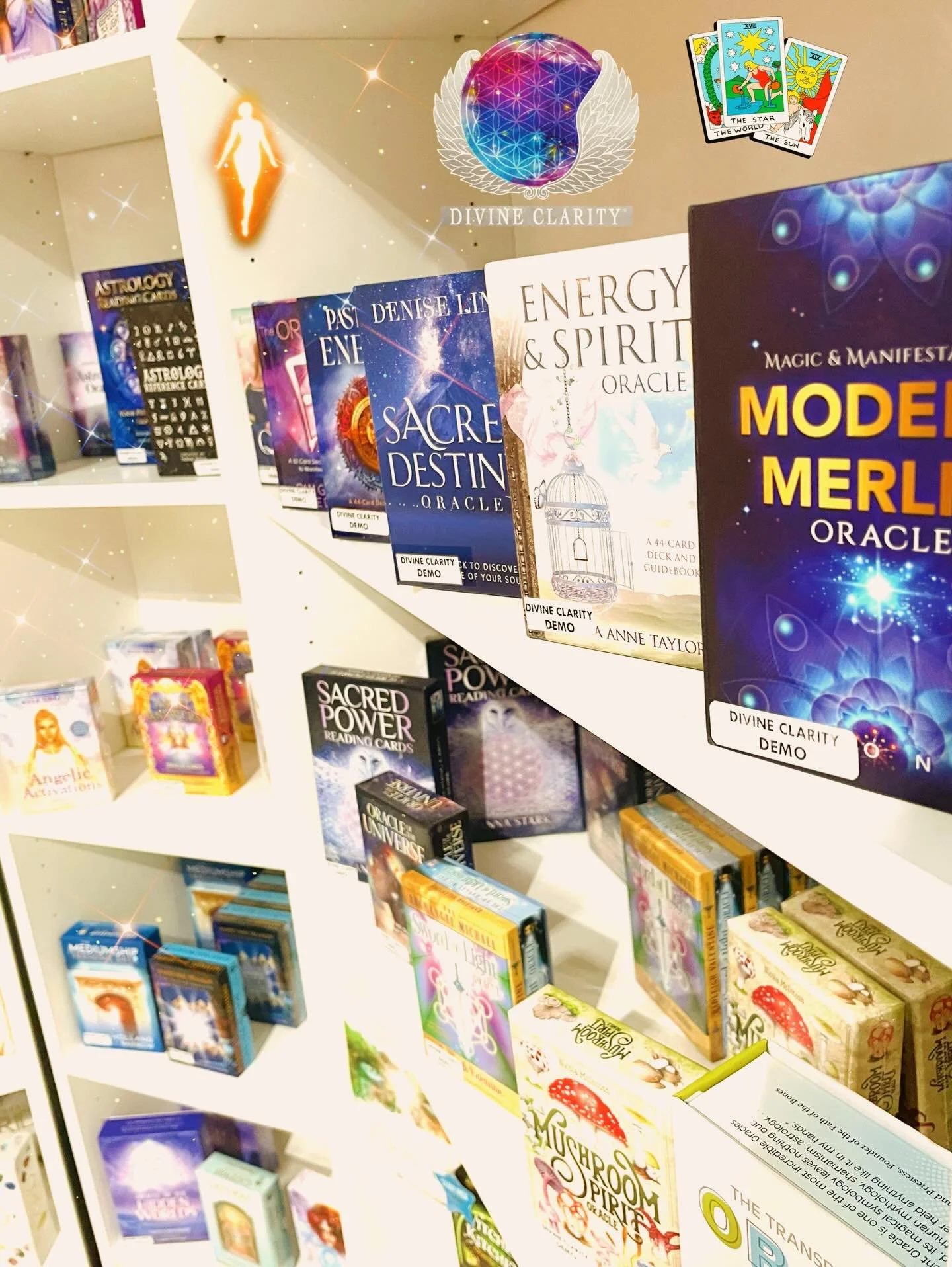 We are your one stop shop for Tarot and Oracle Cards 🎴 

Come and use our demo decks to see your deck before you purchase it ✨

🪭We&rsquo;re open 9am - 9pm today! Come stop by our shop at 2071 Portage Avenue and check out all our new magical goodie