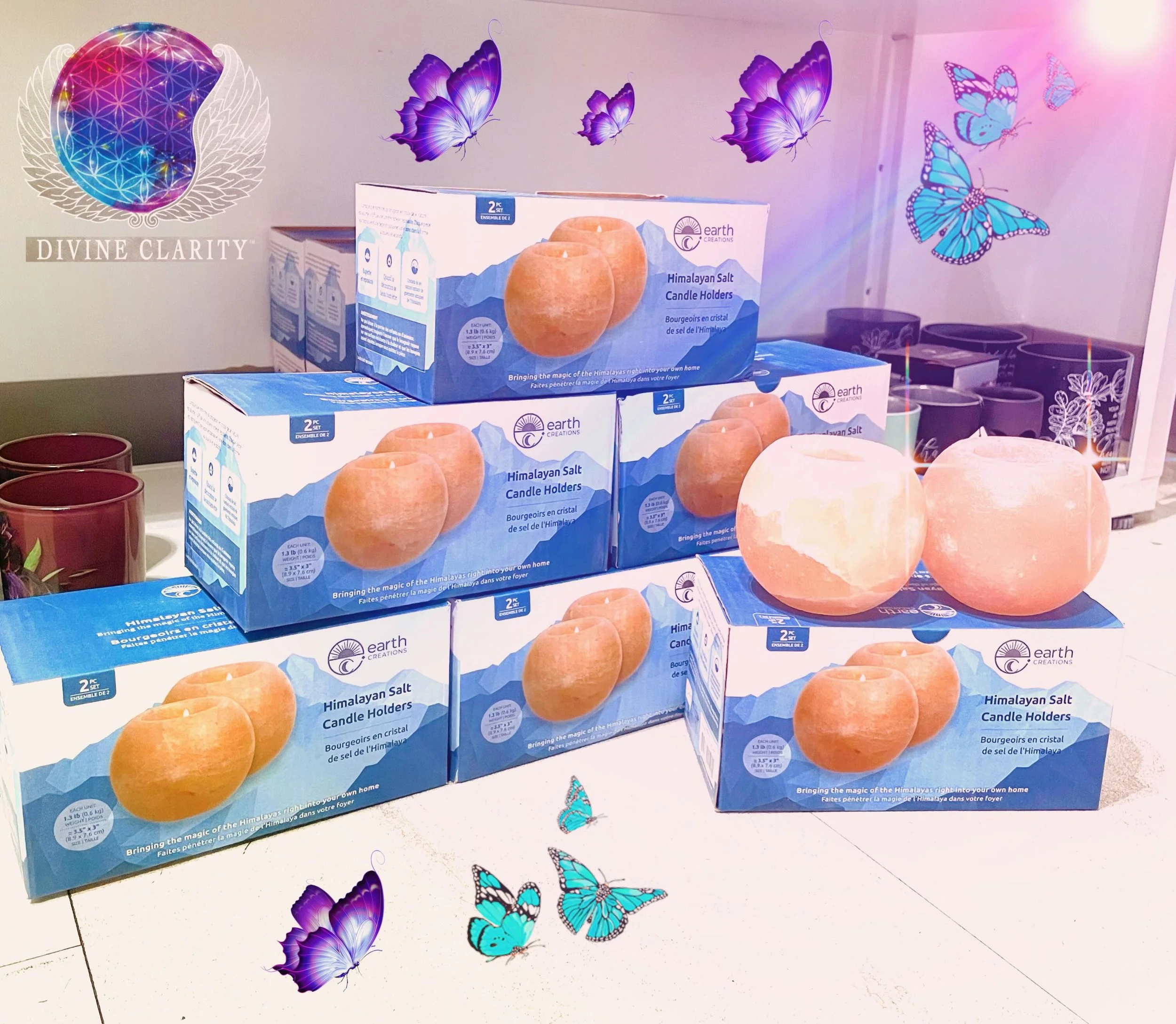 If you love Himalayan Salt Lamps you will love our new candle holders 🪔 

Coming in a set of two, each candle holder is 1.6lbs of Himalayan Salt with a beautiful glow created when candle lit 🕯️ 

Come visit us in store to get yours before they&rsqu