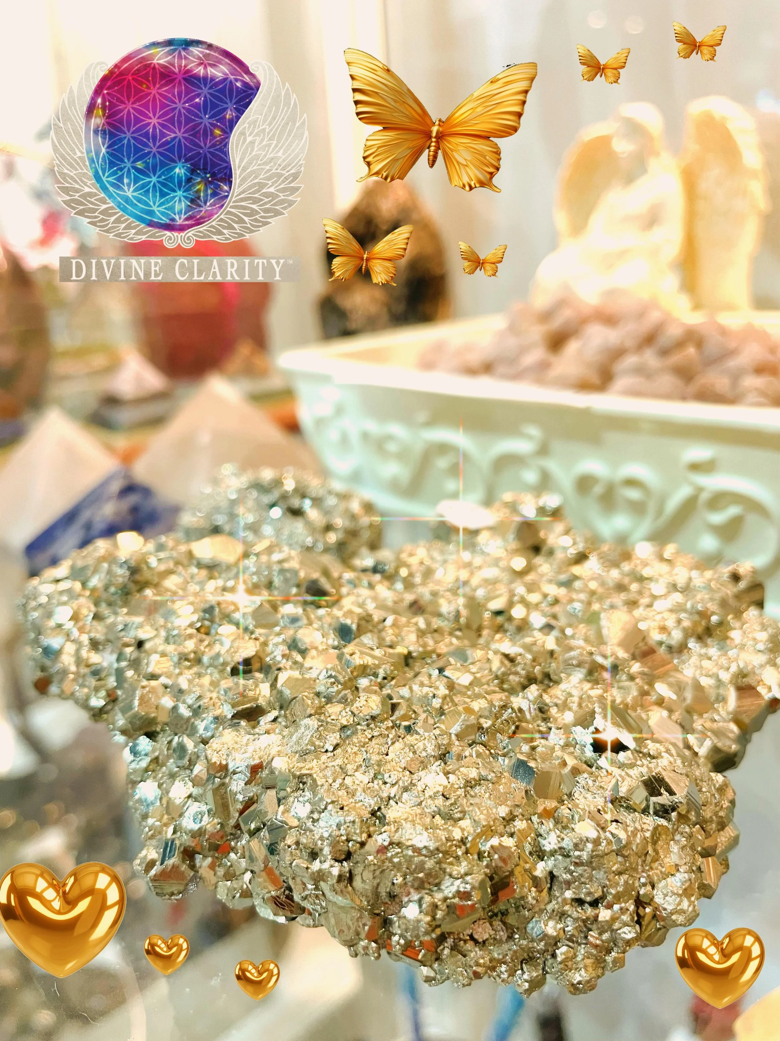 Come visit us today at 2071 Portage Ave between 9am &amp; 7pm and check out all our different raw specimens 🪨 

✨We also have an online shop: www.divineclarity.com 
Open 24/7, where you can check out everything we have to offer including new arrival