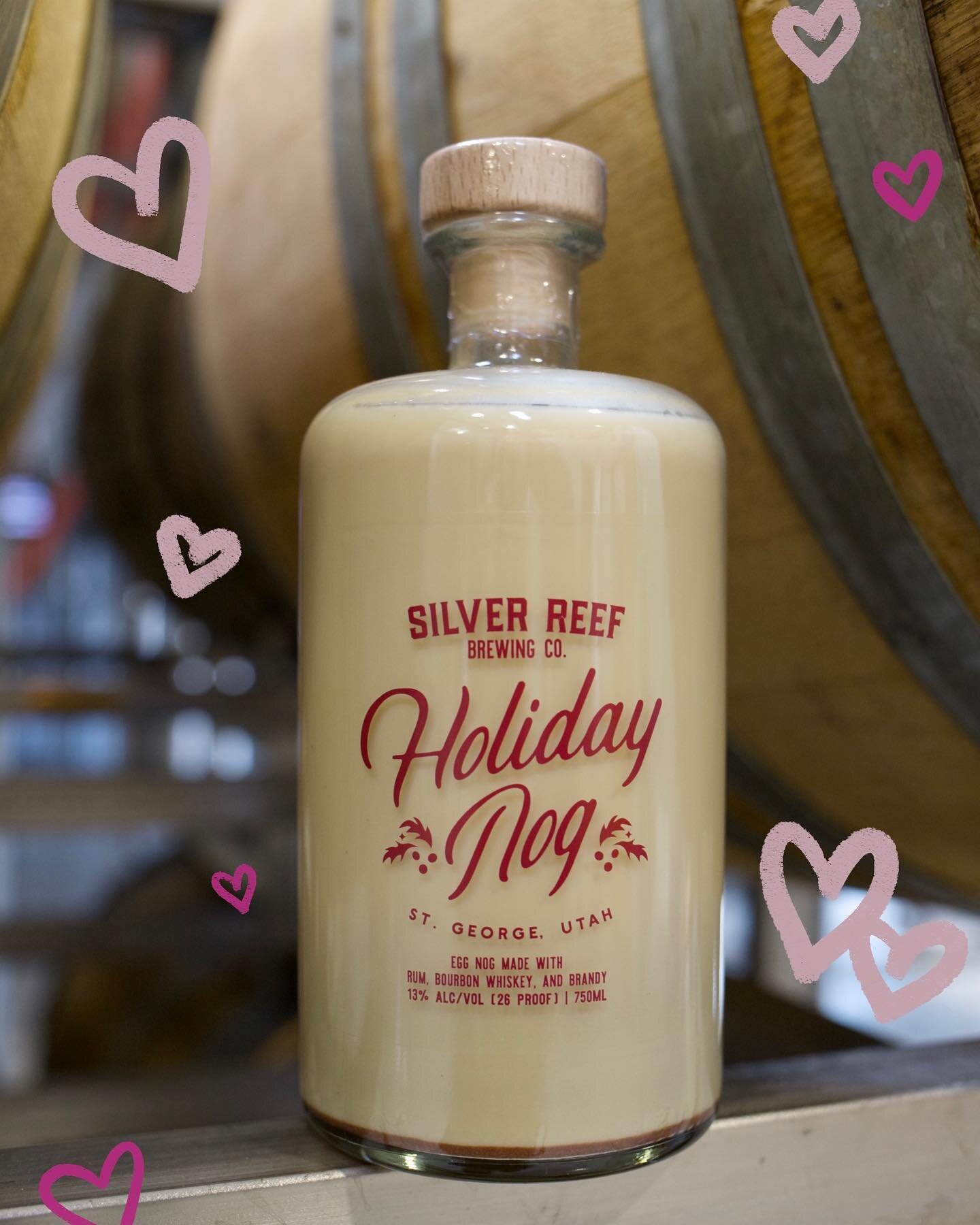 Valentine&rsquo;s Day is coming up and our Hoiday Nog is now $29.99 so come by our on-site retail store and grab a bottle and pour a glass for that special someone in your life 💕🥃 

#instabeer #beerme #craftbeer #utahbeer #utah #stgeorge #dixie #be