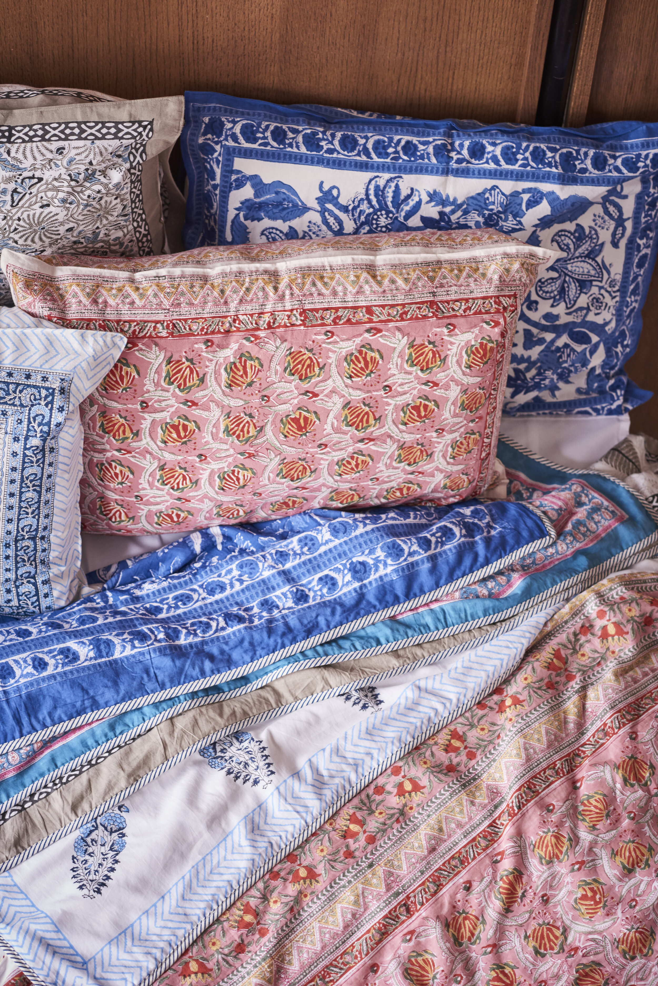 Details about   Indian Hand Block Blue Flower Print Bed Sheet Bedspread Queen Cotton Bedding Set 