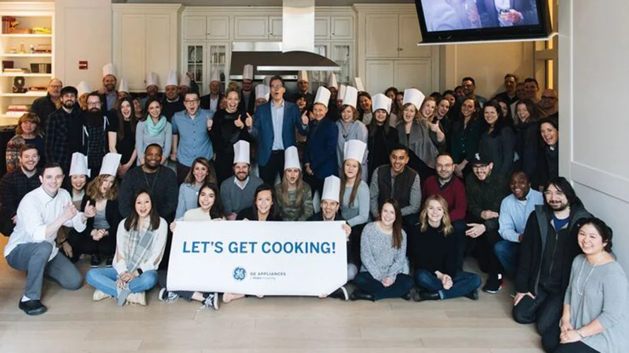 Teams from GE Appliances and FCB Chicago celebrate FCB's win. Credit: GE Appliances