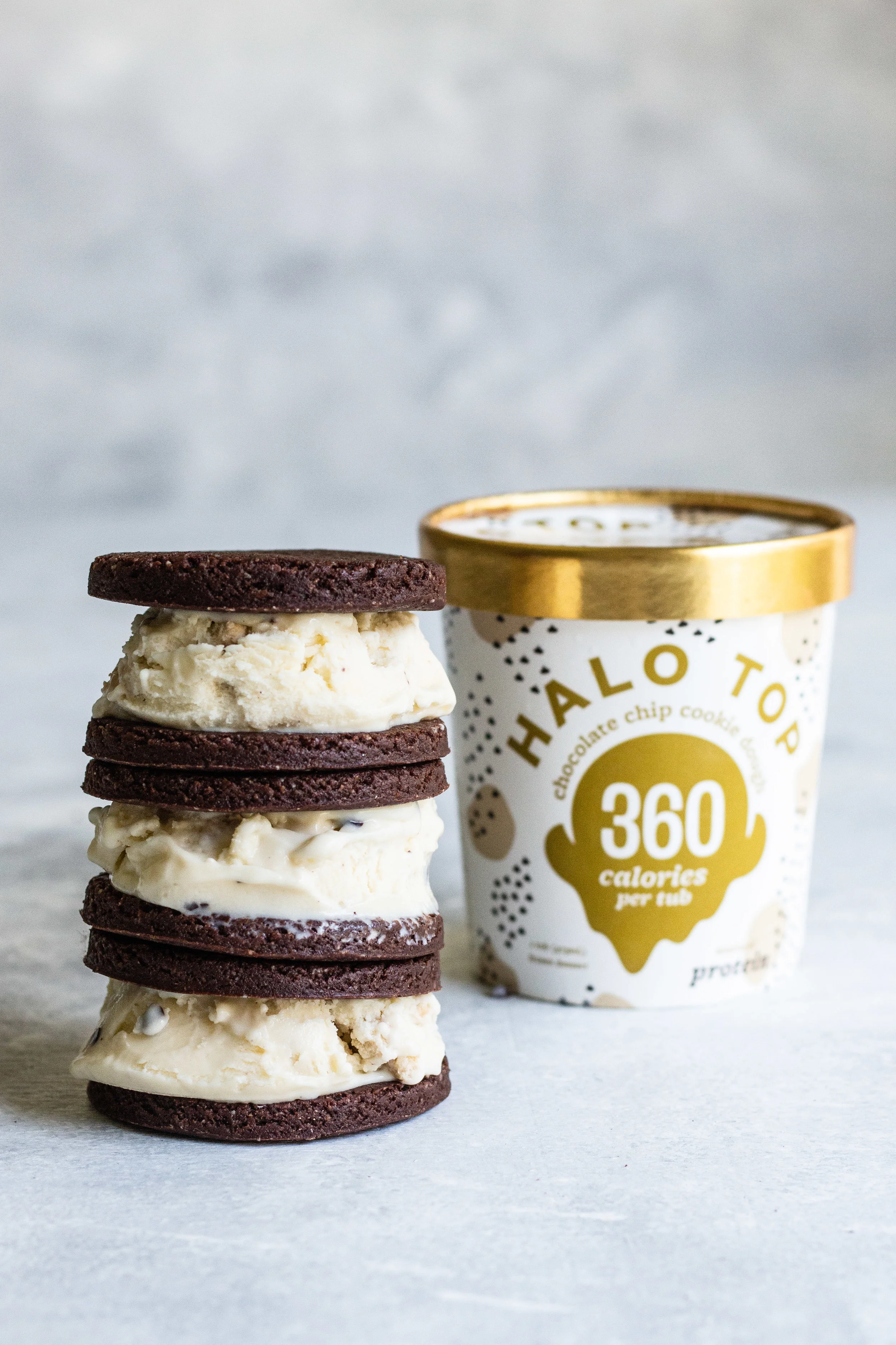 Chocolate Chip Cookie Dough Ice Cream Sandwiches — Halo Top (NZ)