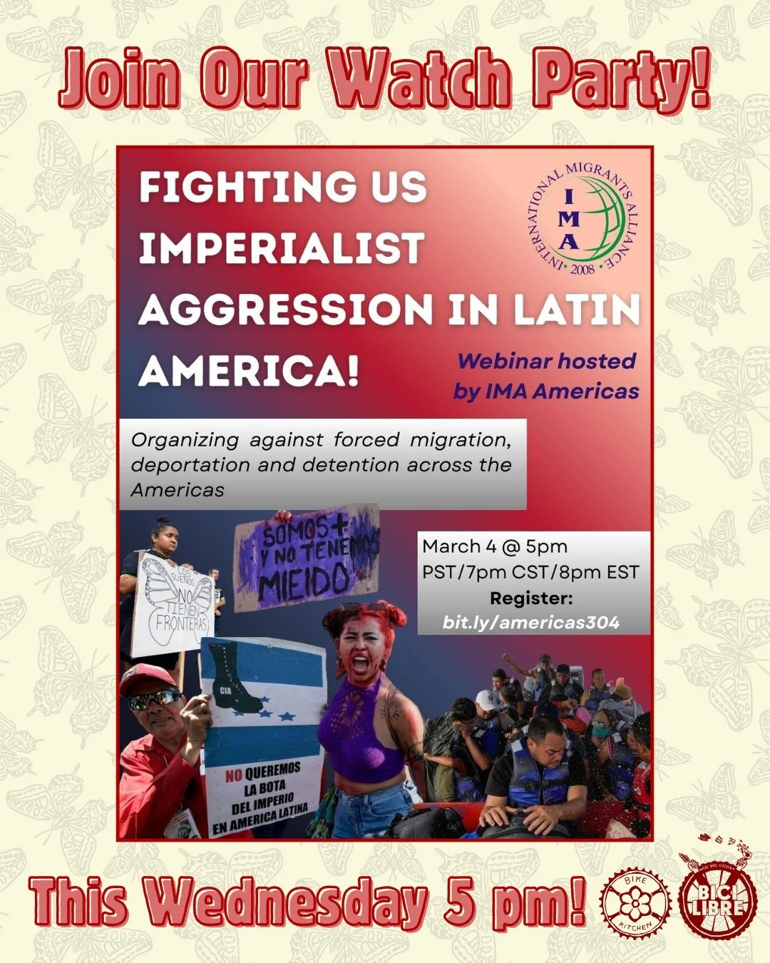 Join Bici Libre at the Bike Kitchen for a watch party of "Fighting US Imperialism in Latin America", a timely webinar hosted by IMA (International Migrants' Alliance).

📍 Where: UBC Bike Kitchen. Room 36, UBC Life Building, 6138 Student Un