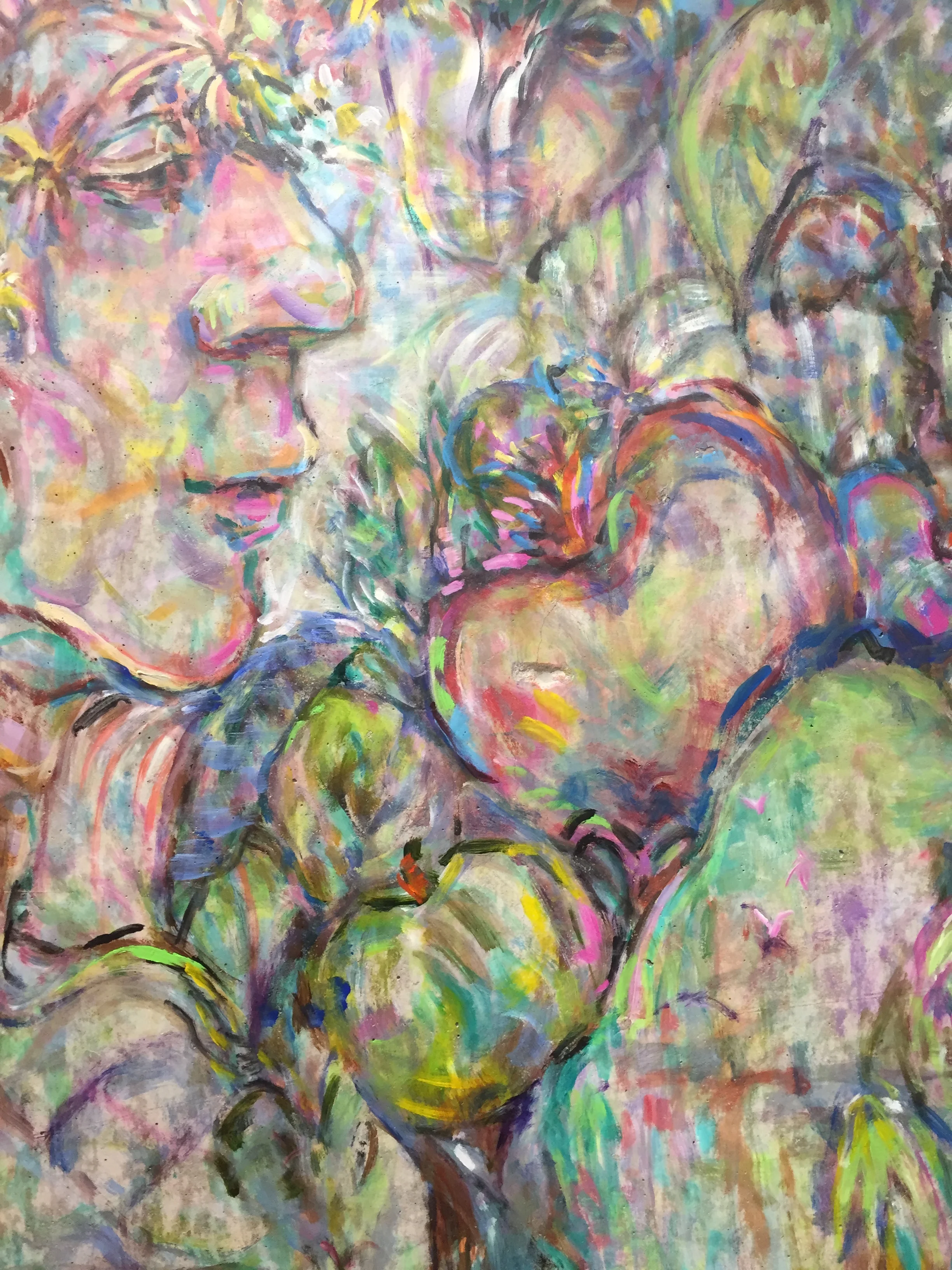 close up , large scale comission wall murel for Google Chicago building 