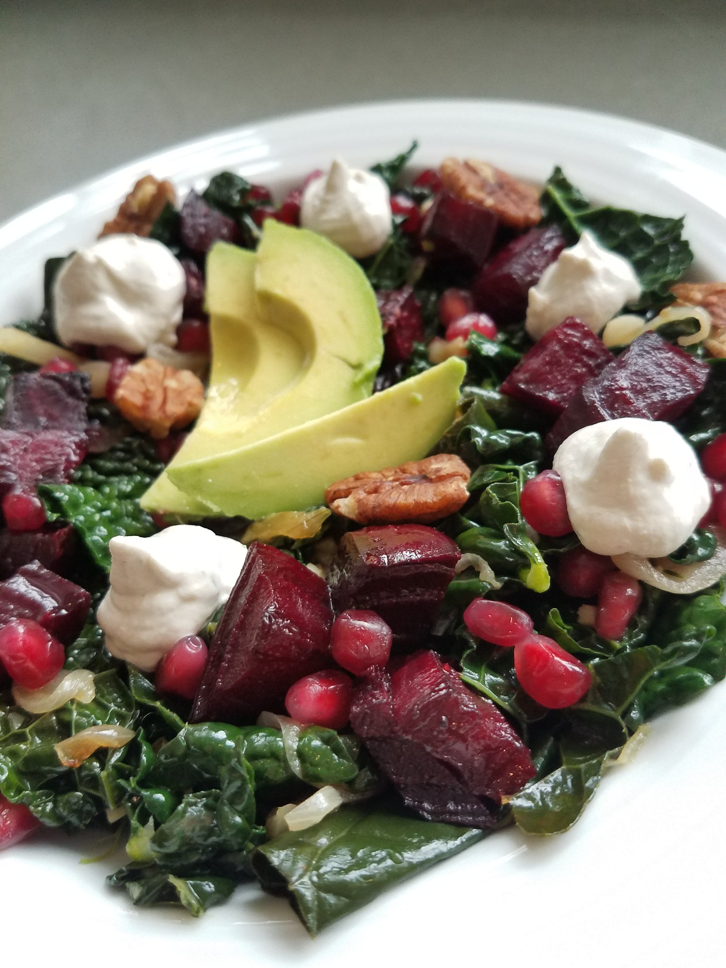 Warm Kale Detox Salad with Ruby Red Pomegranate and Beets — Spade & Plow
