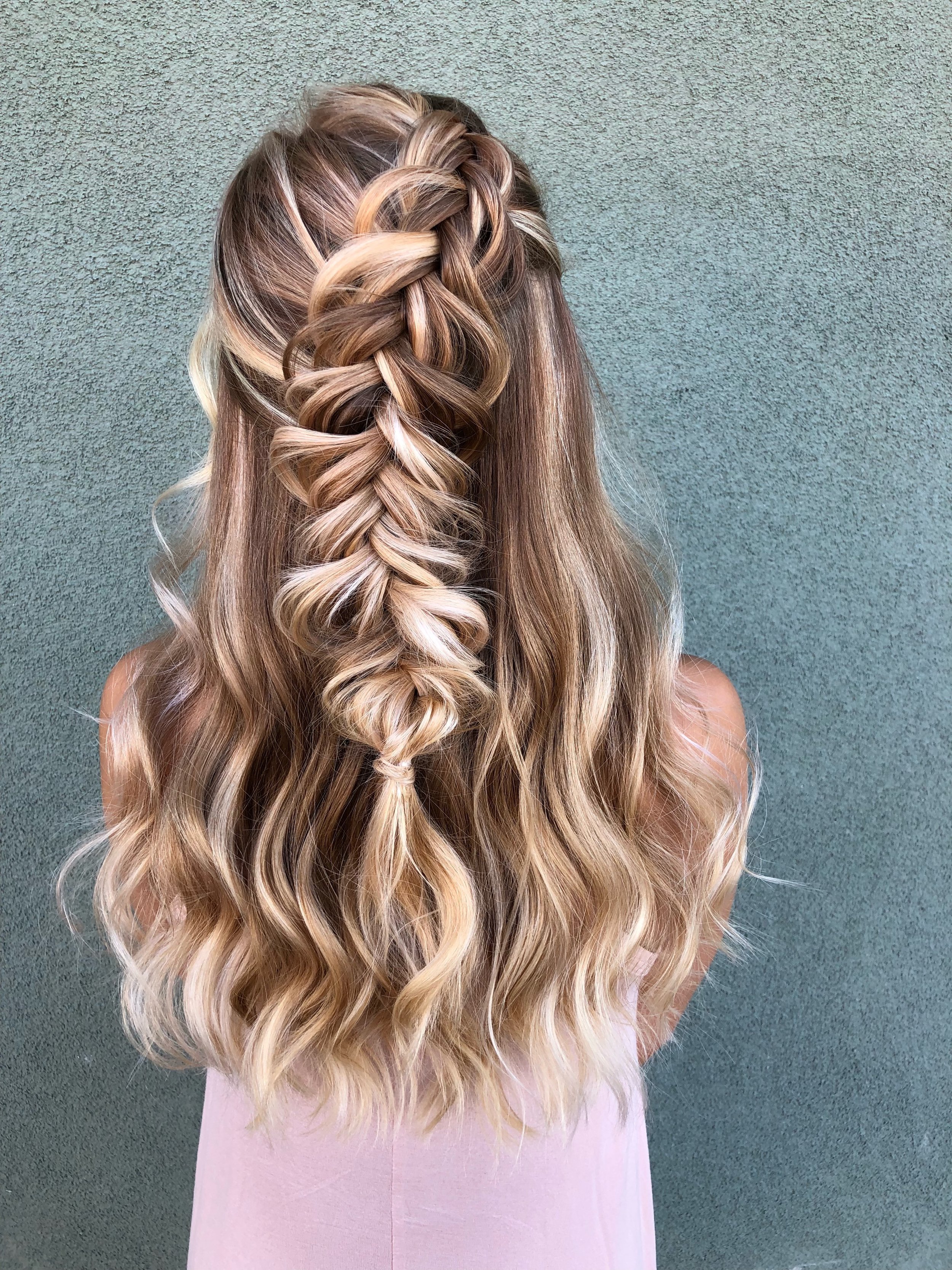 Half-Up Fishtail Braid