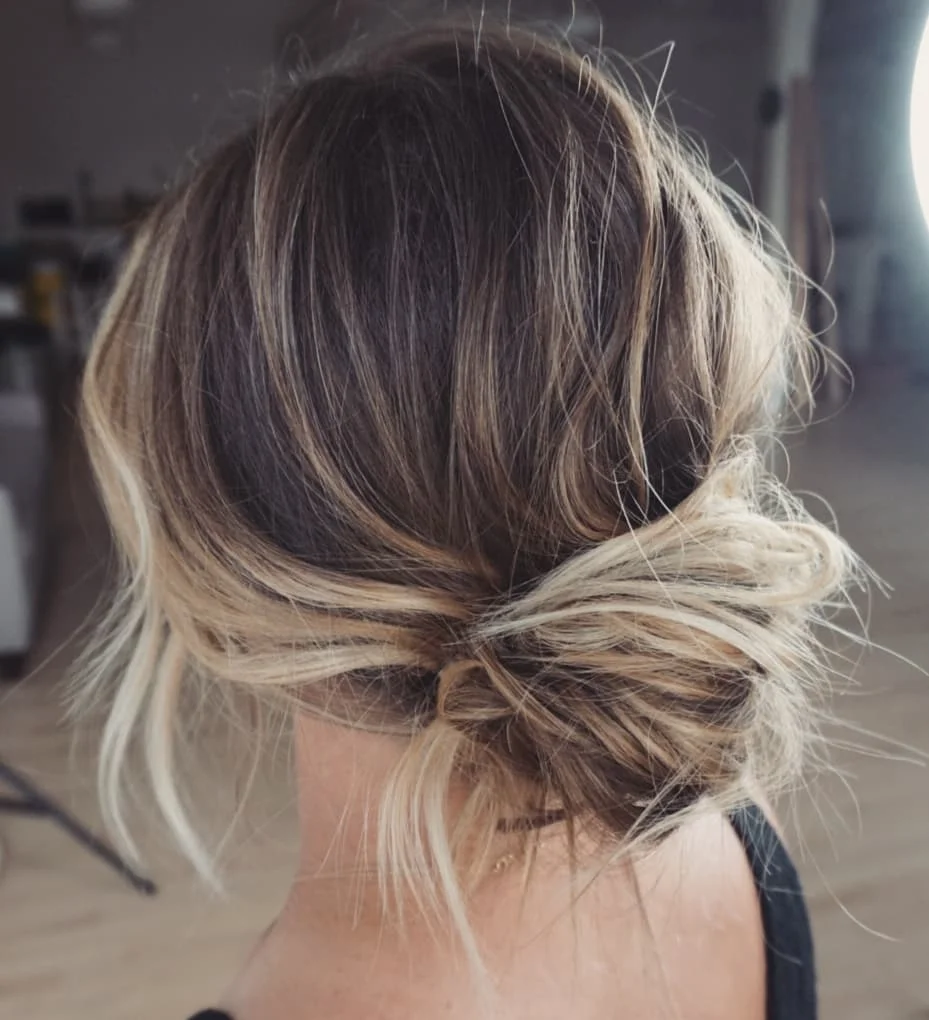 Textured Low Messy Bun