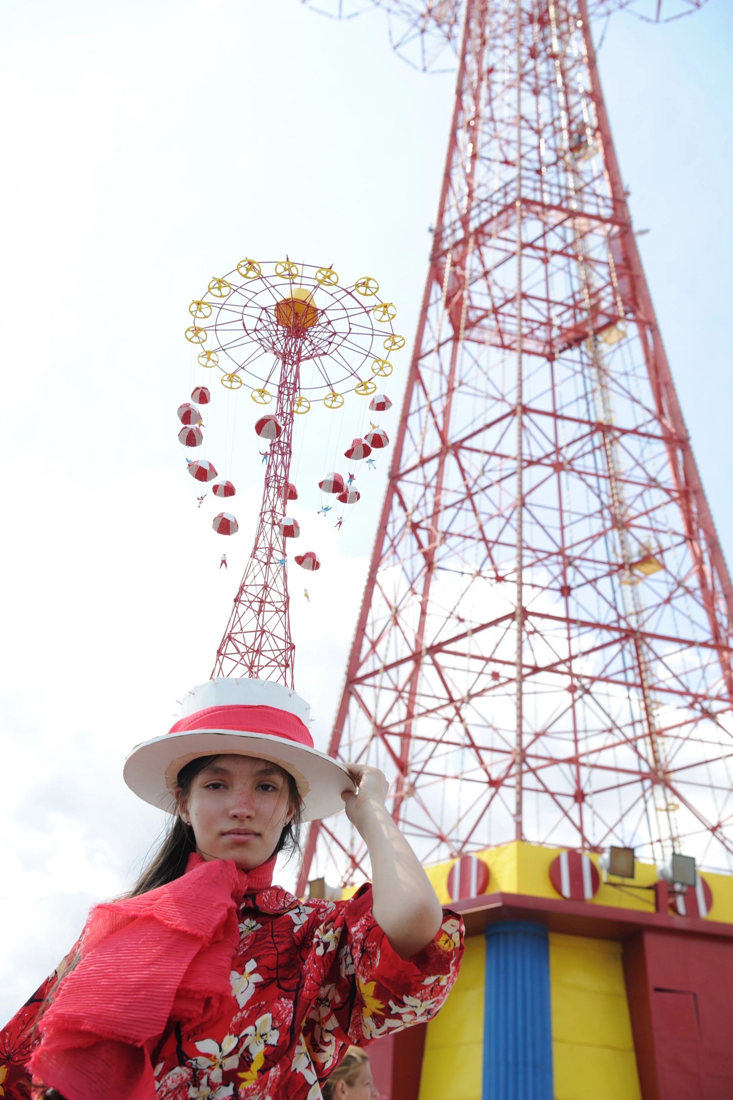 Girl with parachutes