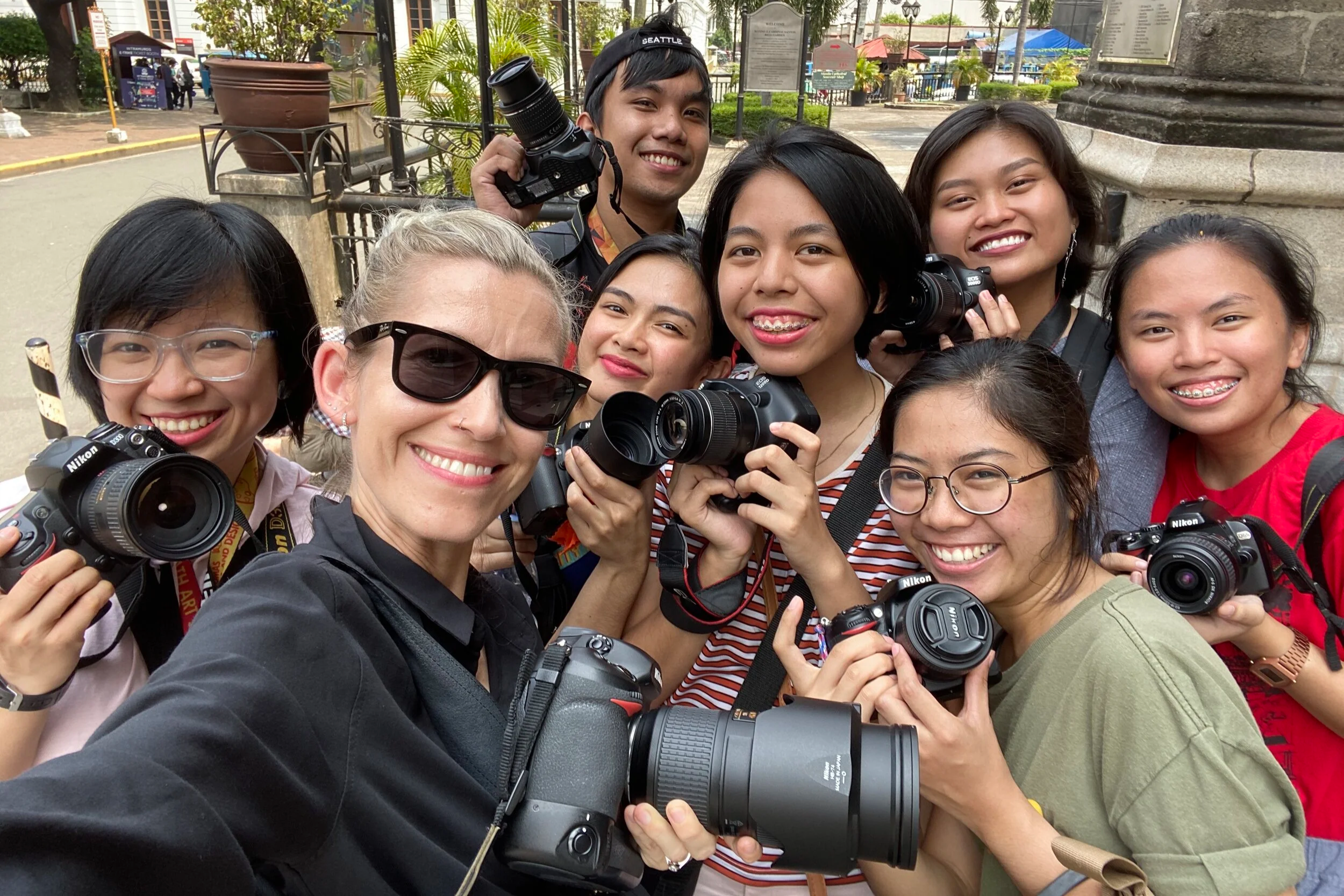 Selfie with young students
