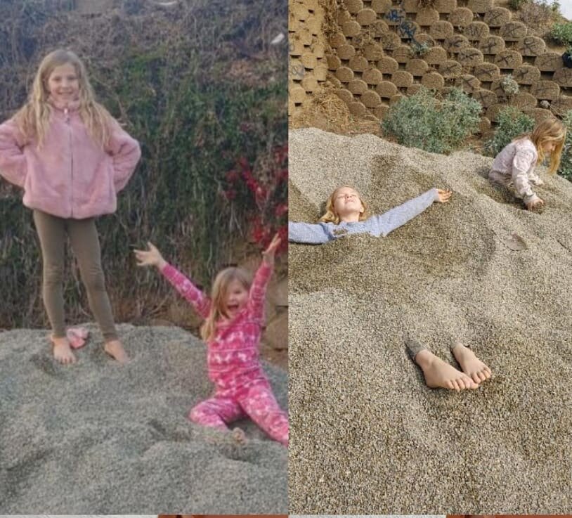 A pile of gravel to some. A playground to my children.  Finding joy in the dirt.  Don't let them steal your joy and their childhood.  Thanks for the dirt Indian Hills. Totally building their immune system😂👌 #ThanksForNothingNewsom