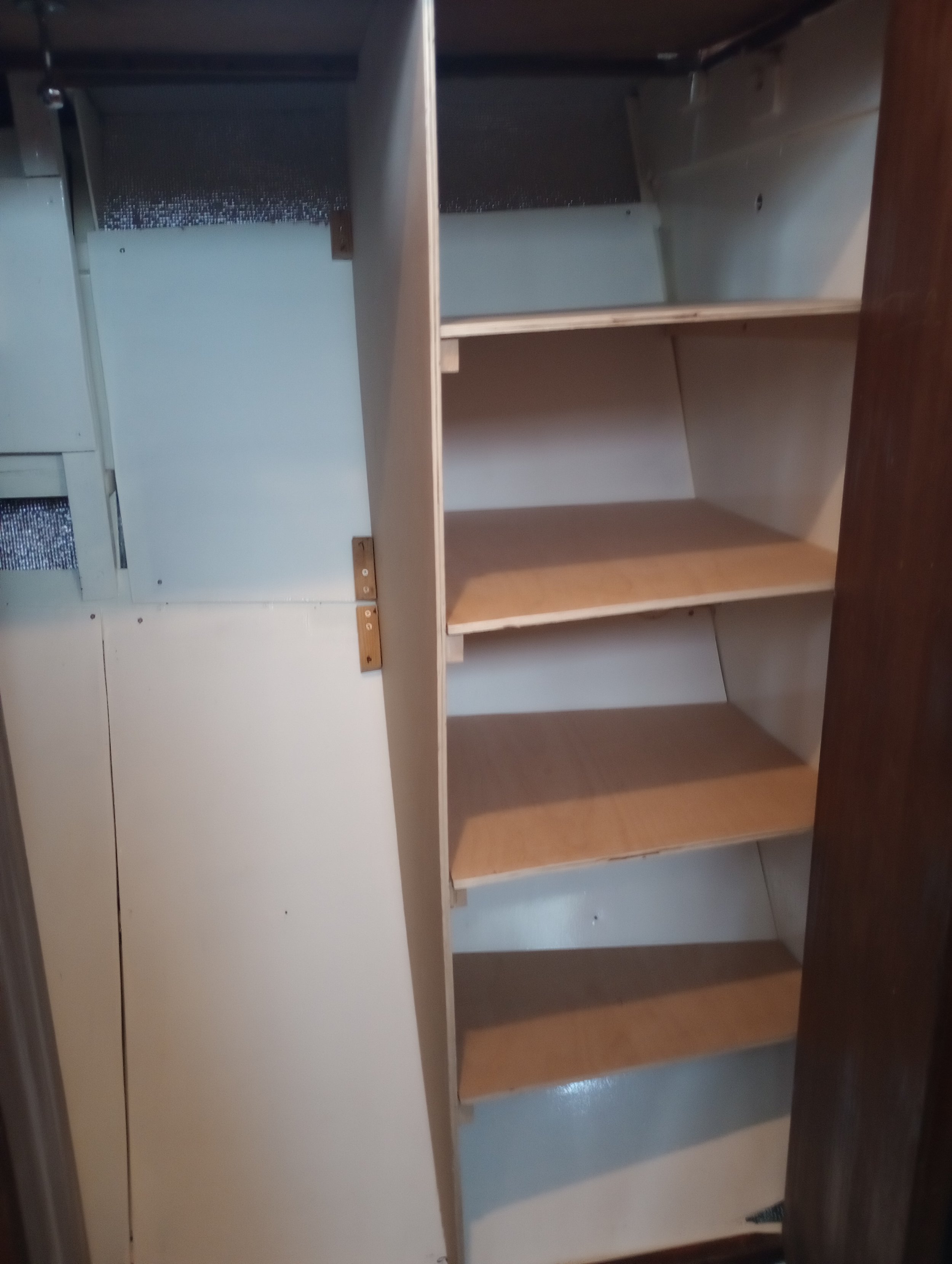 Shelves in place