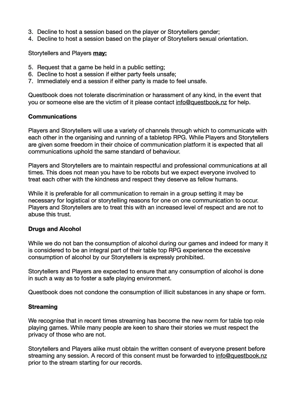 Code of Conduct — Questbook