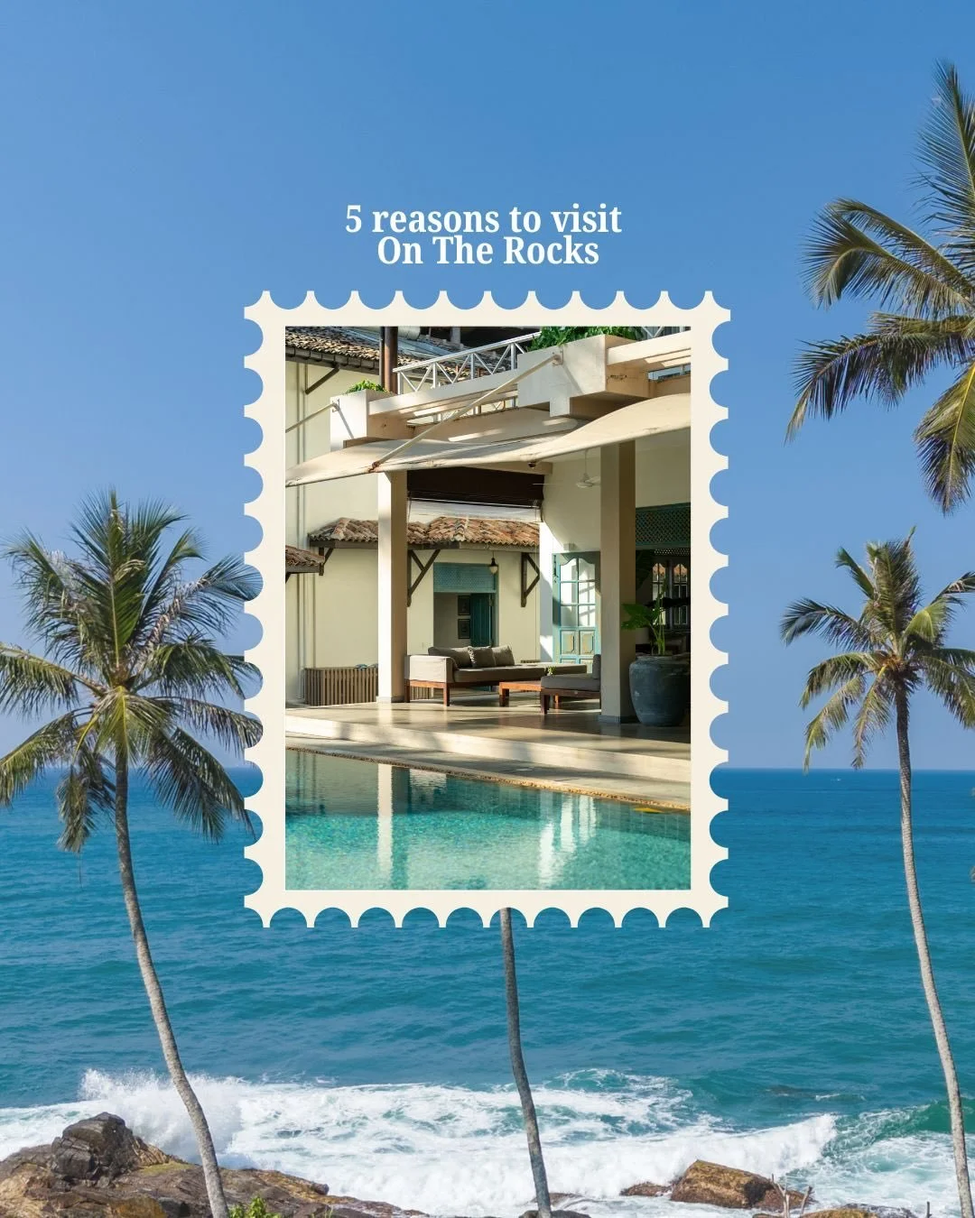 Beachfront living in Unawatuna looks a little something like this 🌊

On The Rocks Villa is a 7-bedroom beachfront escape giving you the perfect setting for pool days, ocean swims, sunset drinks and evenings.

And when you feel like exploring, Galle 