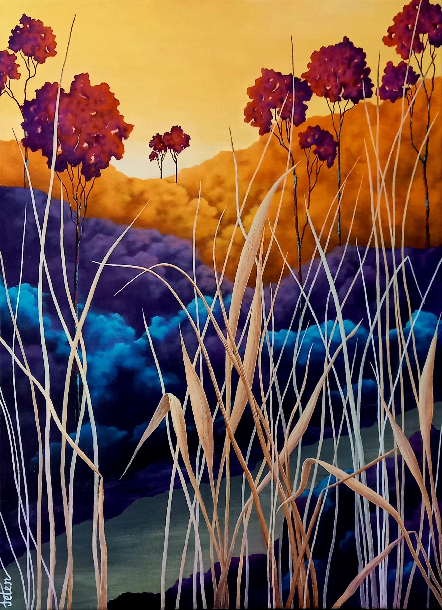 Through the grass