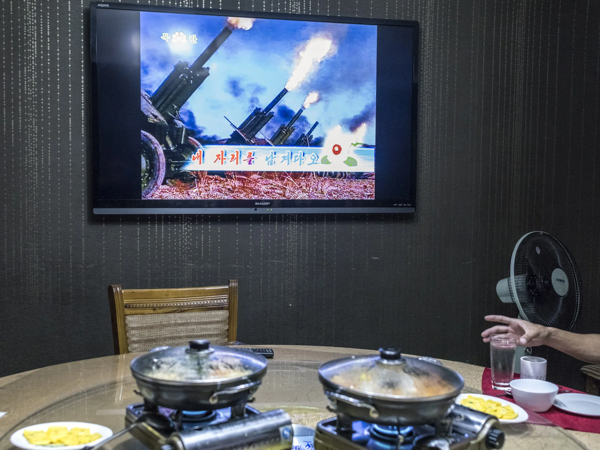 Music video at a restaurant
