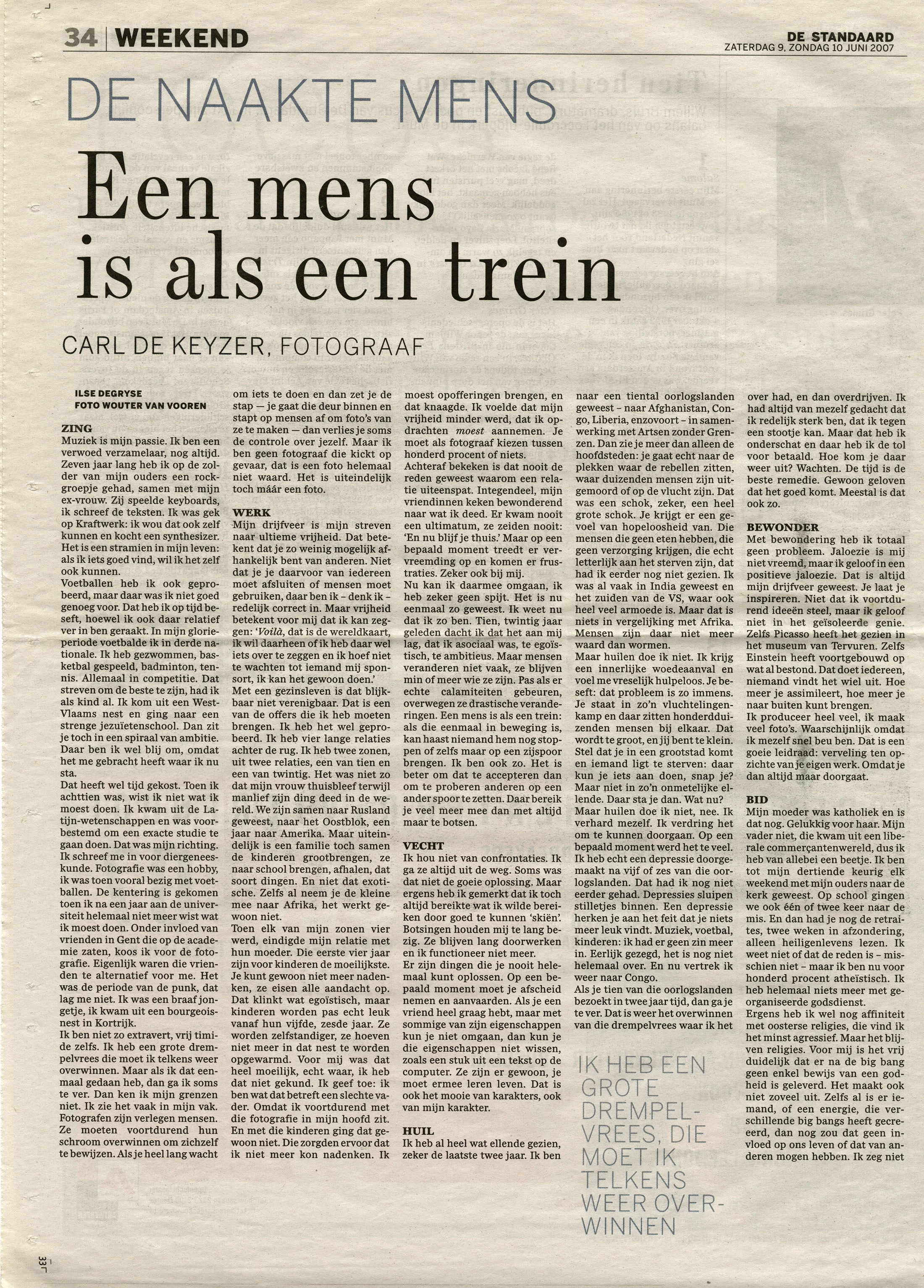 De Standaard (interview)