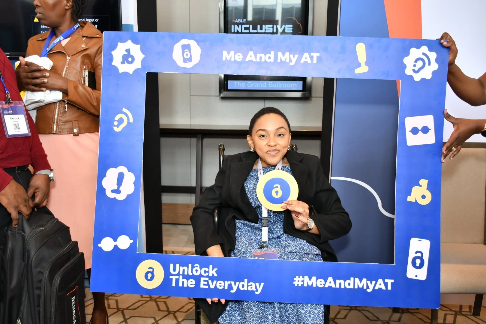 A photo of Mumsie Odirile at the Inclusive Africa Conference 2025 joins the #MeAndMyAT challenge, celebrating World Day for Assistive Technology.