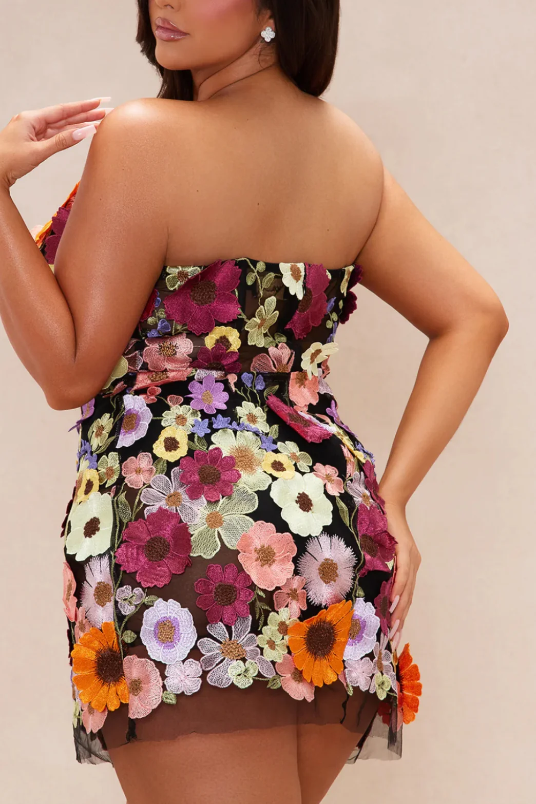 Keylows Strapless Floral Sheer Mini Strapless Dress (as worn by Angela Yee) 6.jpg