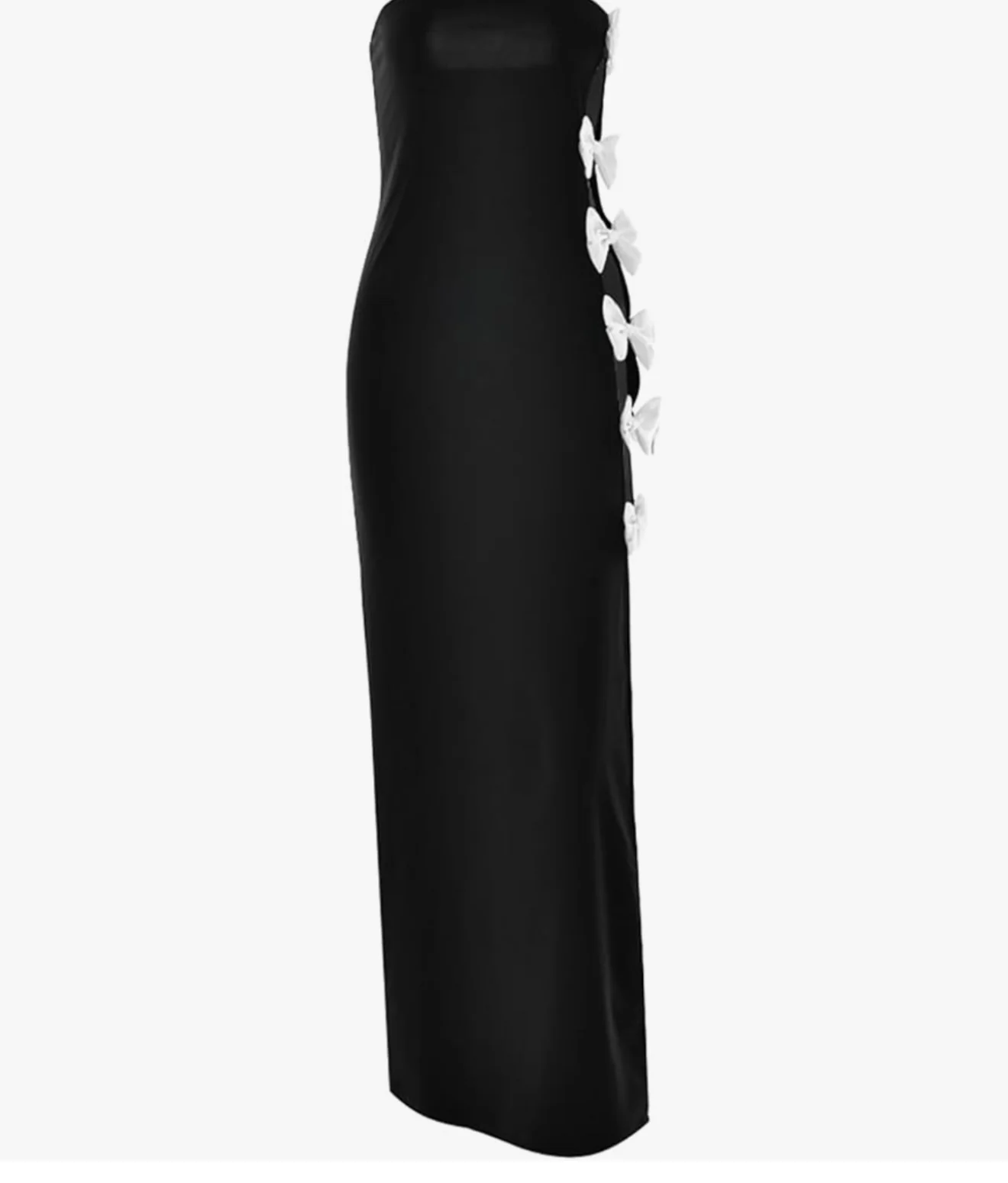 Keylows Black Strapless Bow Cut Out Slit Dress (as worn by Porsha) 1.jpg