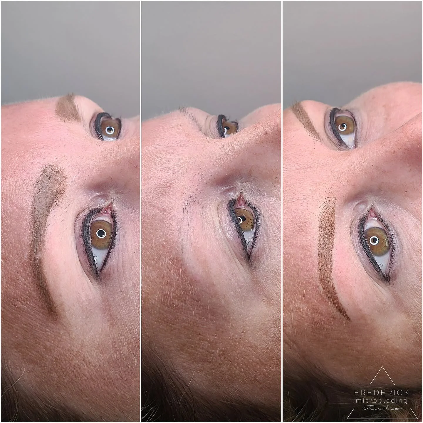 From left to right: our client&rsquo;s makeup look, her natural brows, and the final transformation by Frederick Microblading Studio!
#frederickmicrobladingstudio 
.
.
.
#microblading #frederick #downtownfrederick #eyebrows #frederickmicroblading #fr